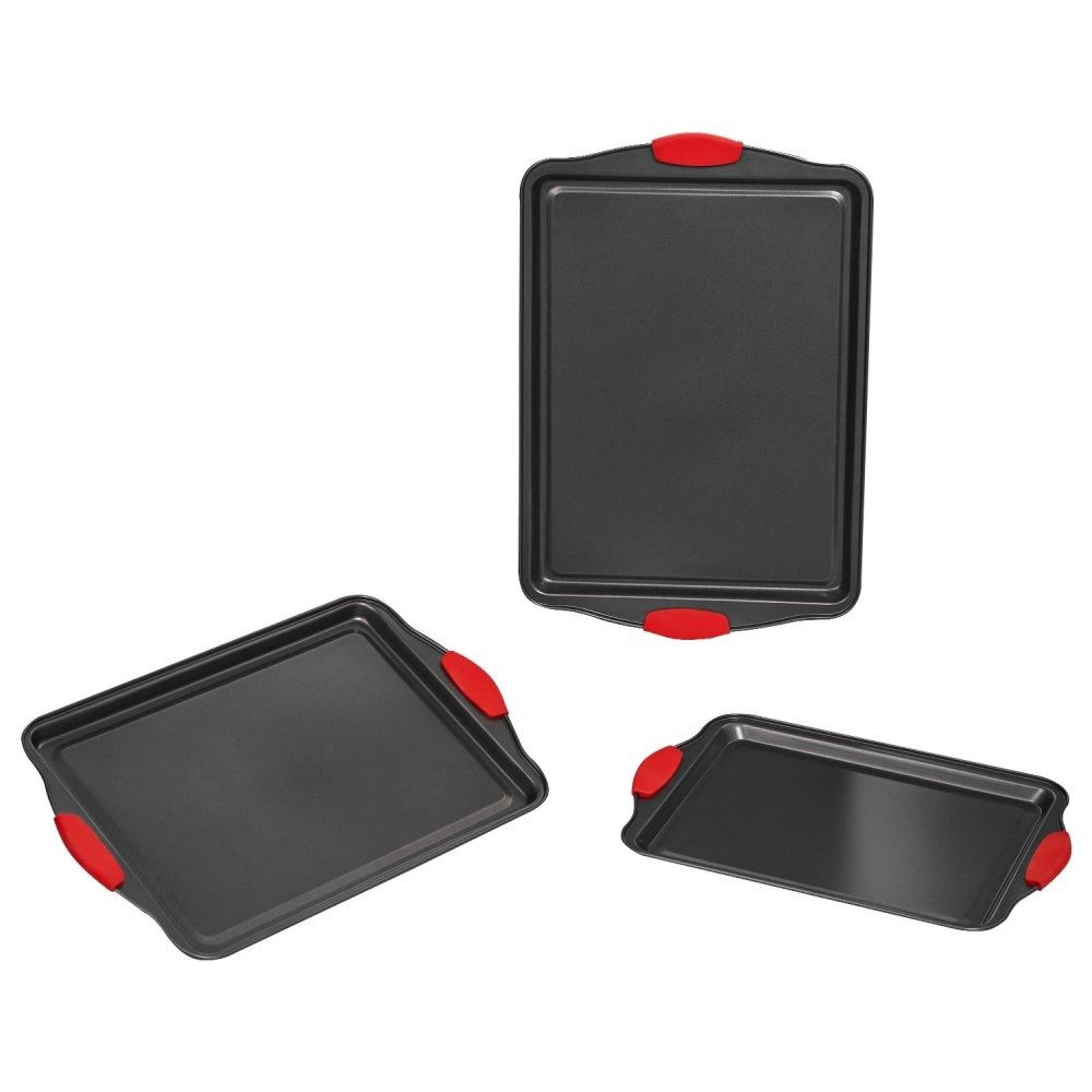 3-piece nonstick carbon steel baking pan set with stackable design