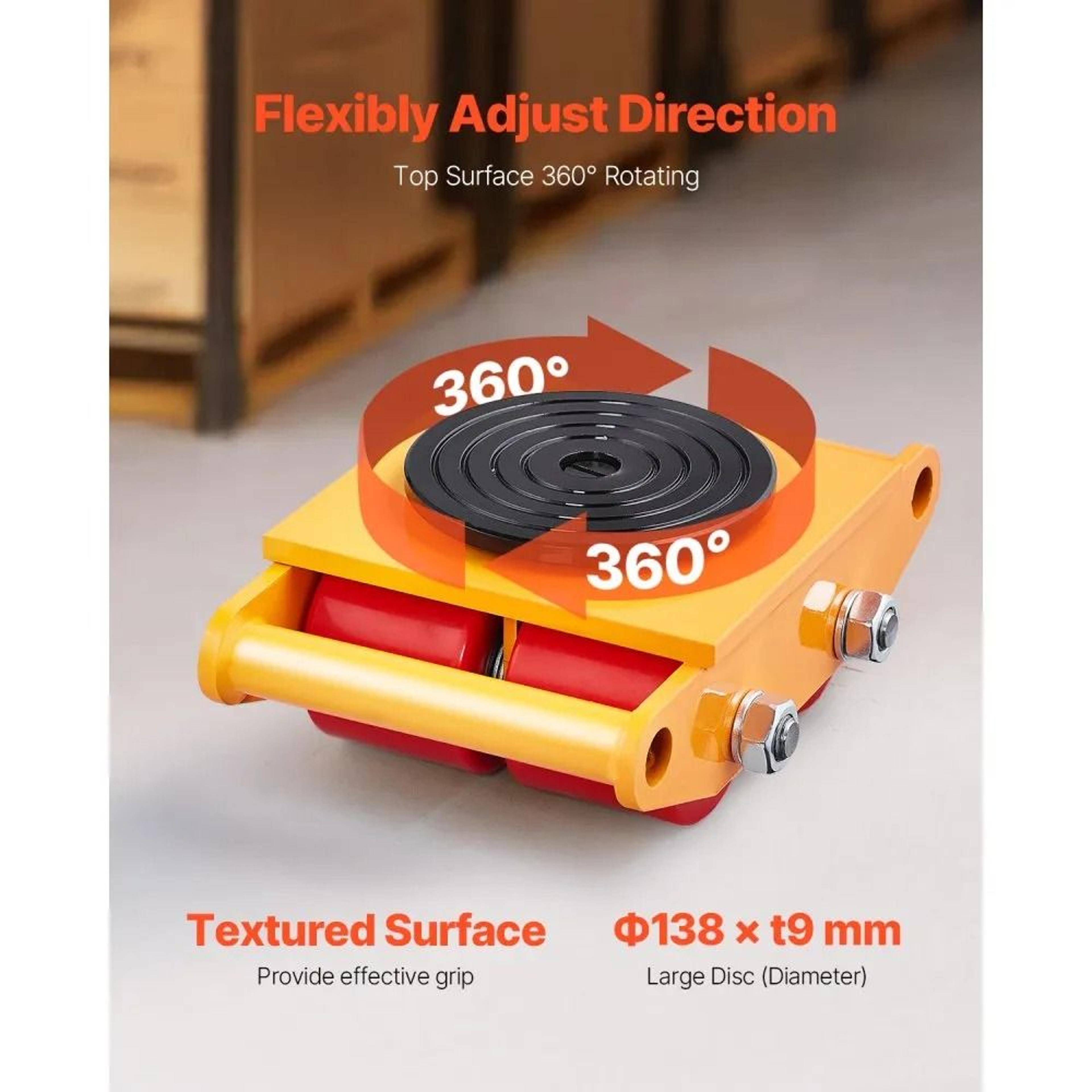Heavy Duty Machinery Moving Skates 6 Ton Capacity With 360 Degree Rotating Caps 5