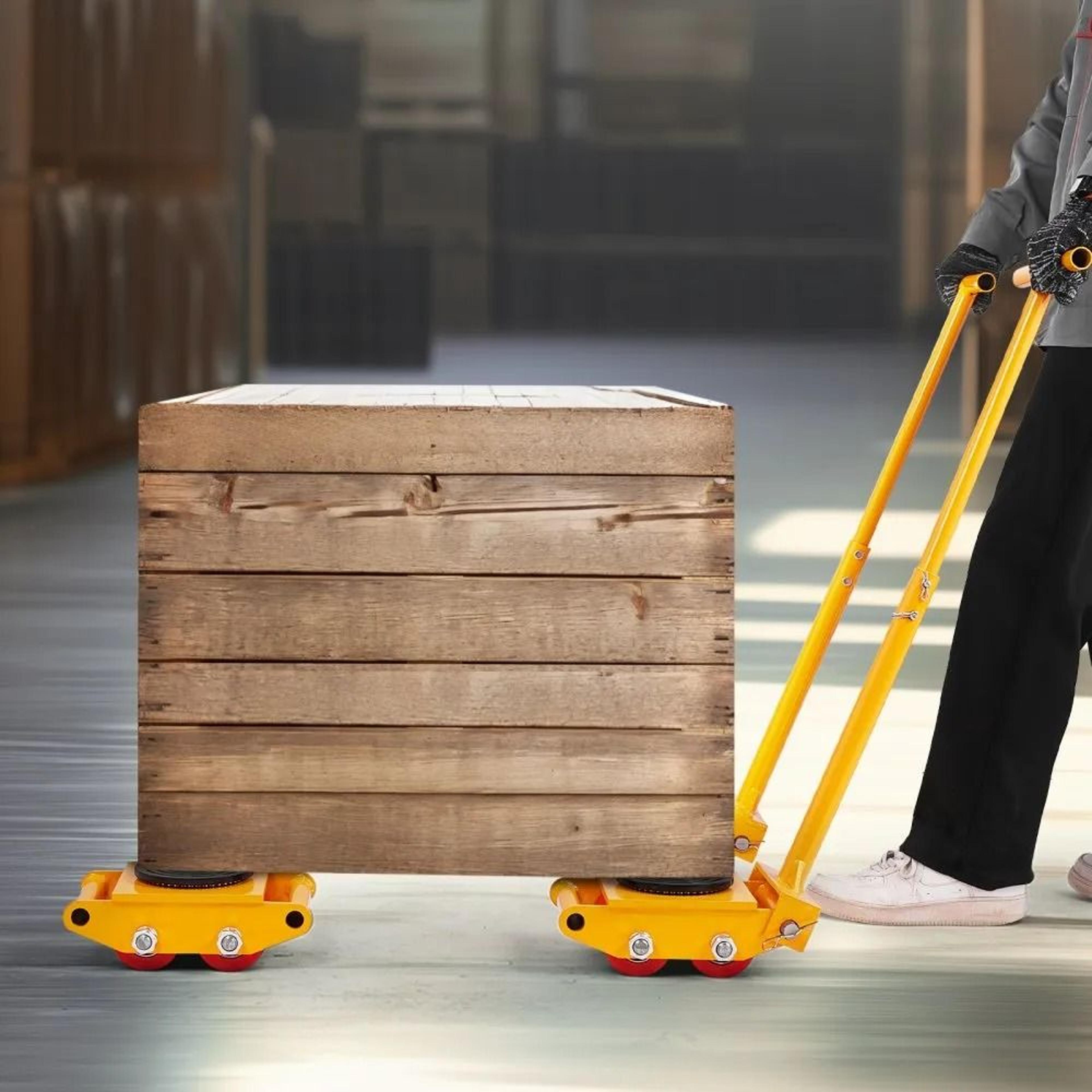 Heavy Duty Machinery Moving Skates 6 Ton Capacity With 360 Degree Rotating Caps 6