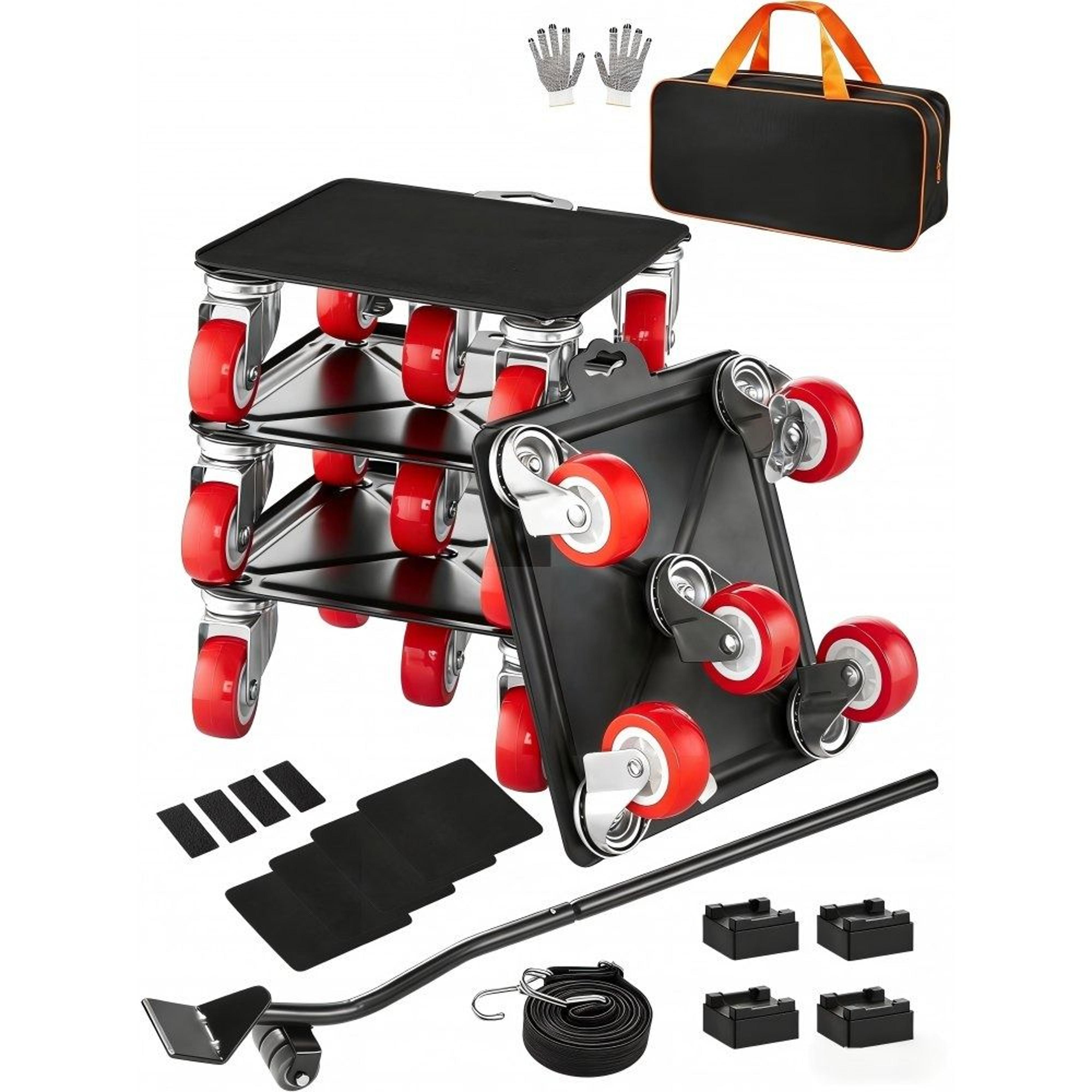 heavy duty furniture dolly set with 5 swivel wheels and carbon steel panels
