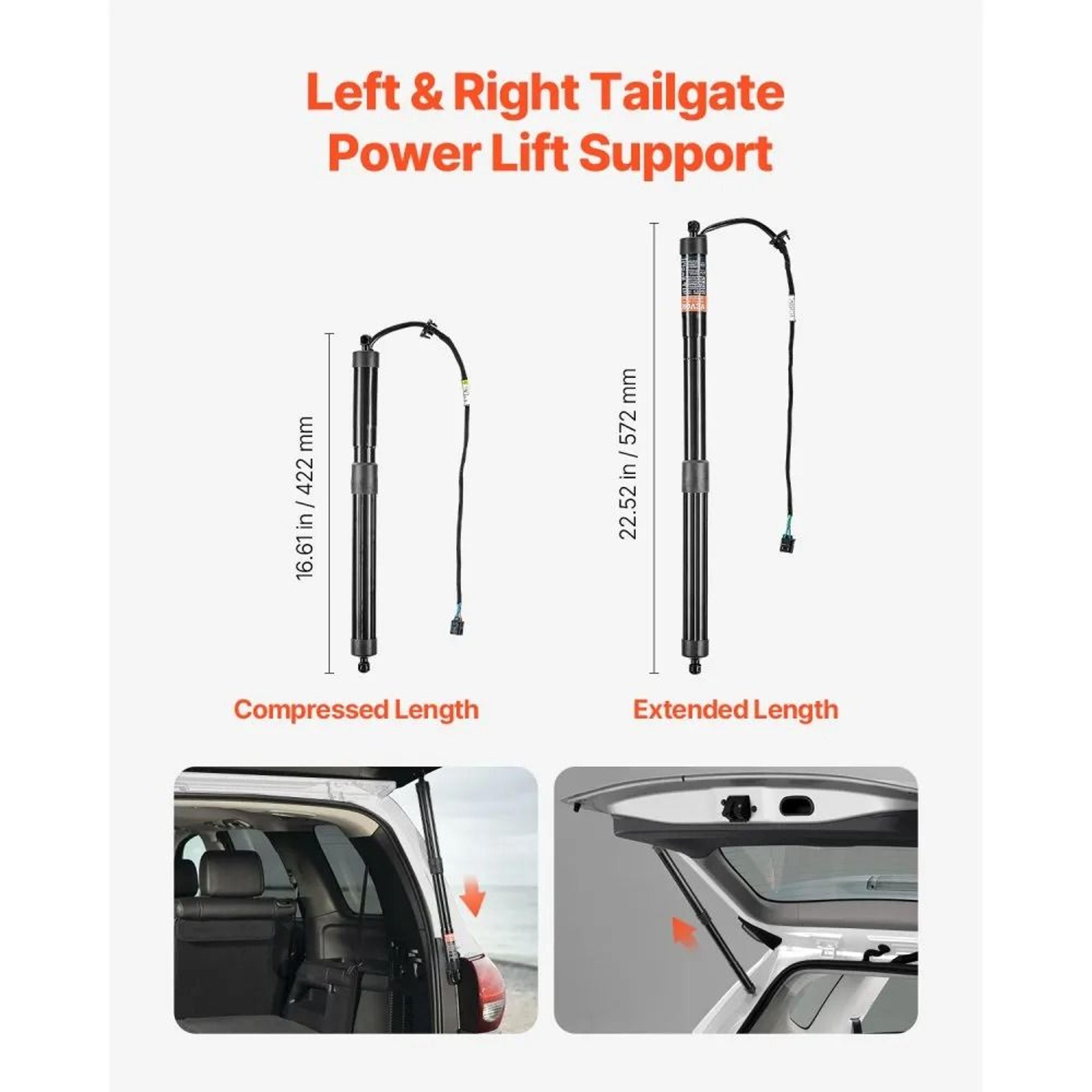 Rear Power Liftgate Struts With 590N Support For 20102023 Sharan 2 Piece Set 5