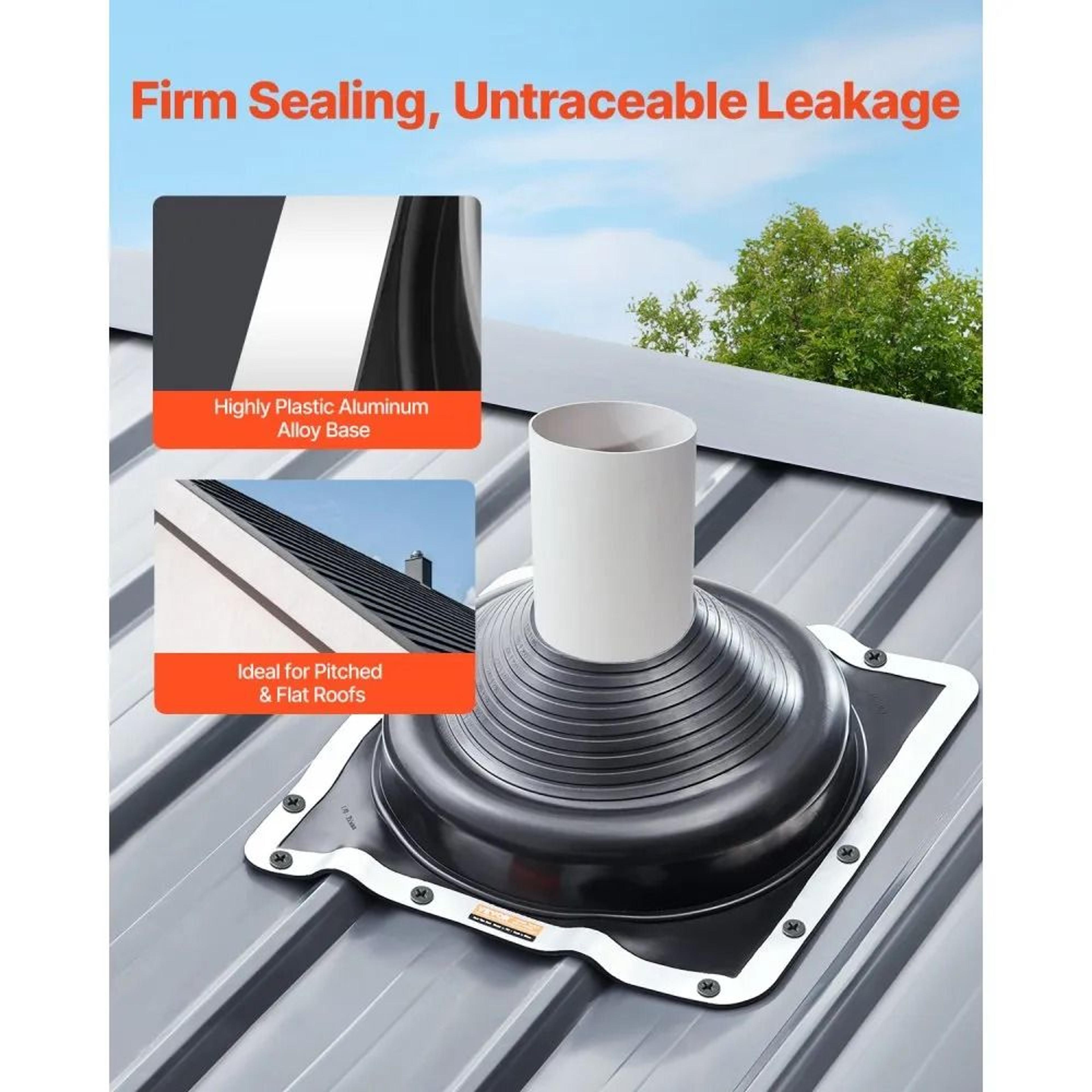 EPDM Roof Pipe Flashing Boots 2 Pack For 634 To 14 Inch Pipes 1