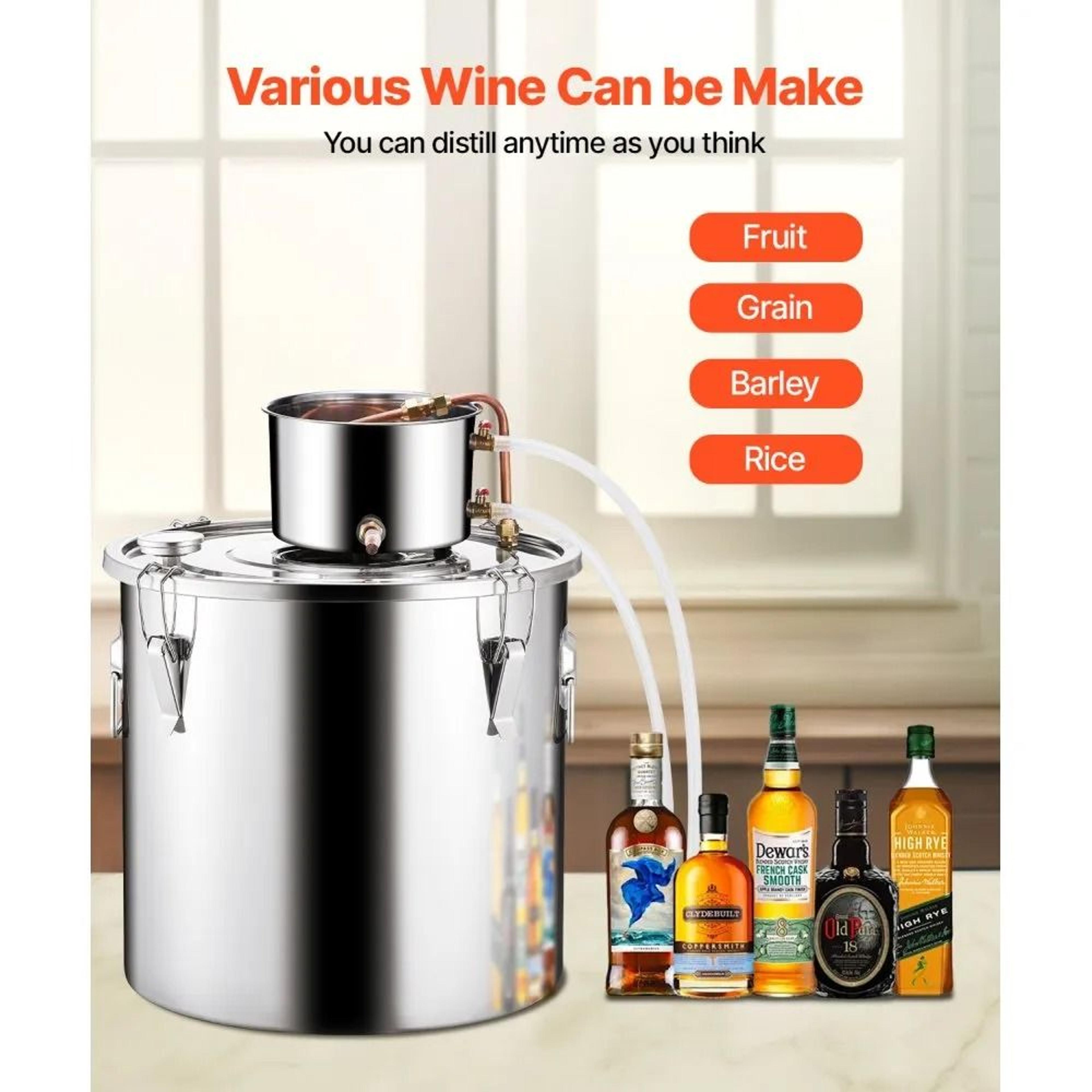 132 Gallon Stainless Steel Alcohol Still With Copper Coil Thermometer And Cooling Pump 2