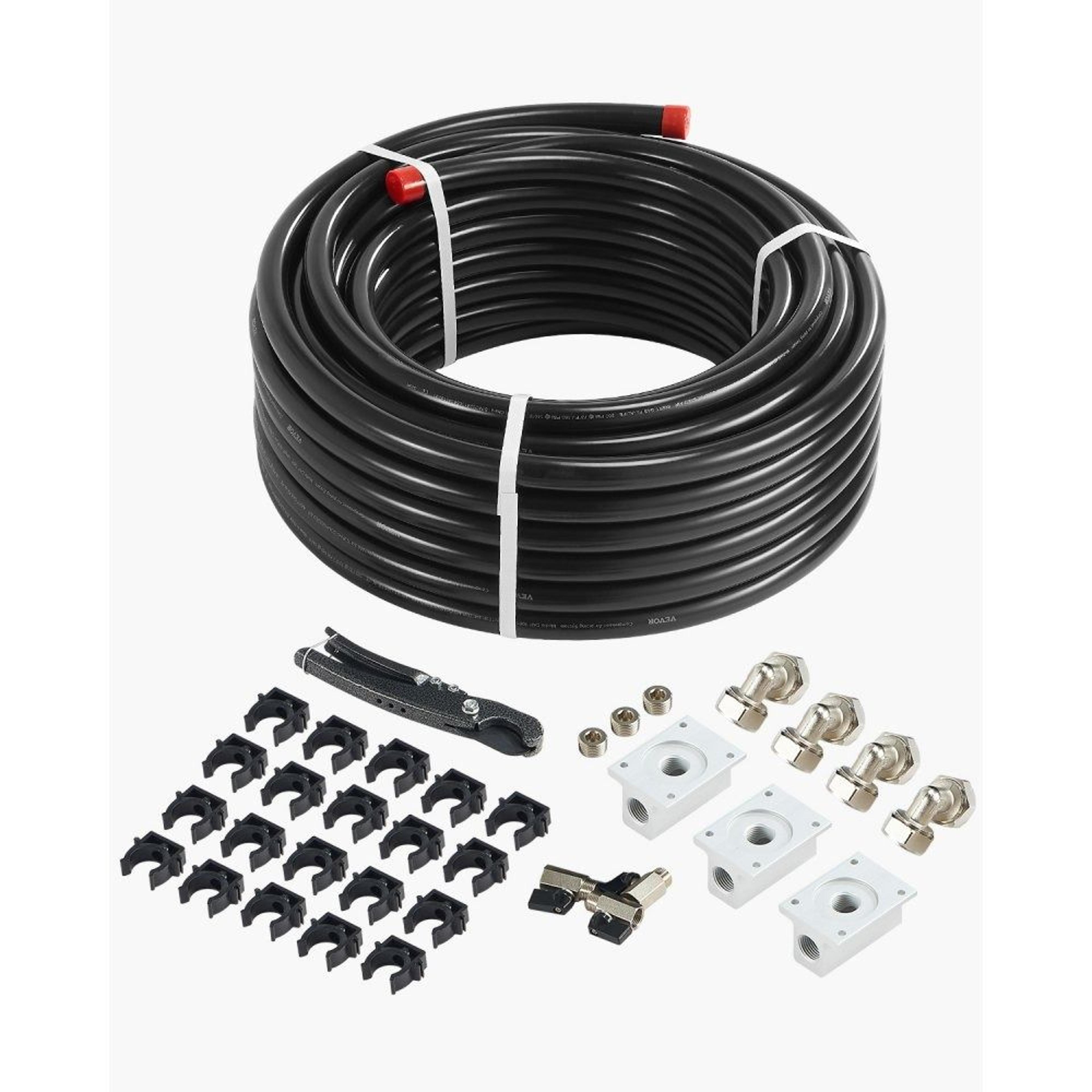 100ft 3/4 inch compressed air line kit with hdpe aluminum tubing