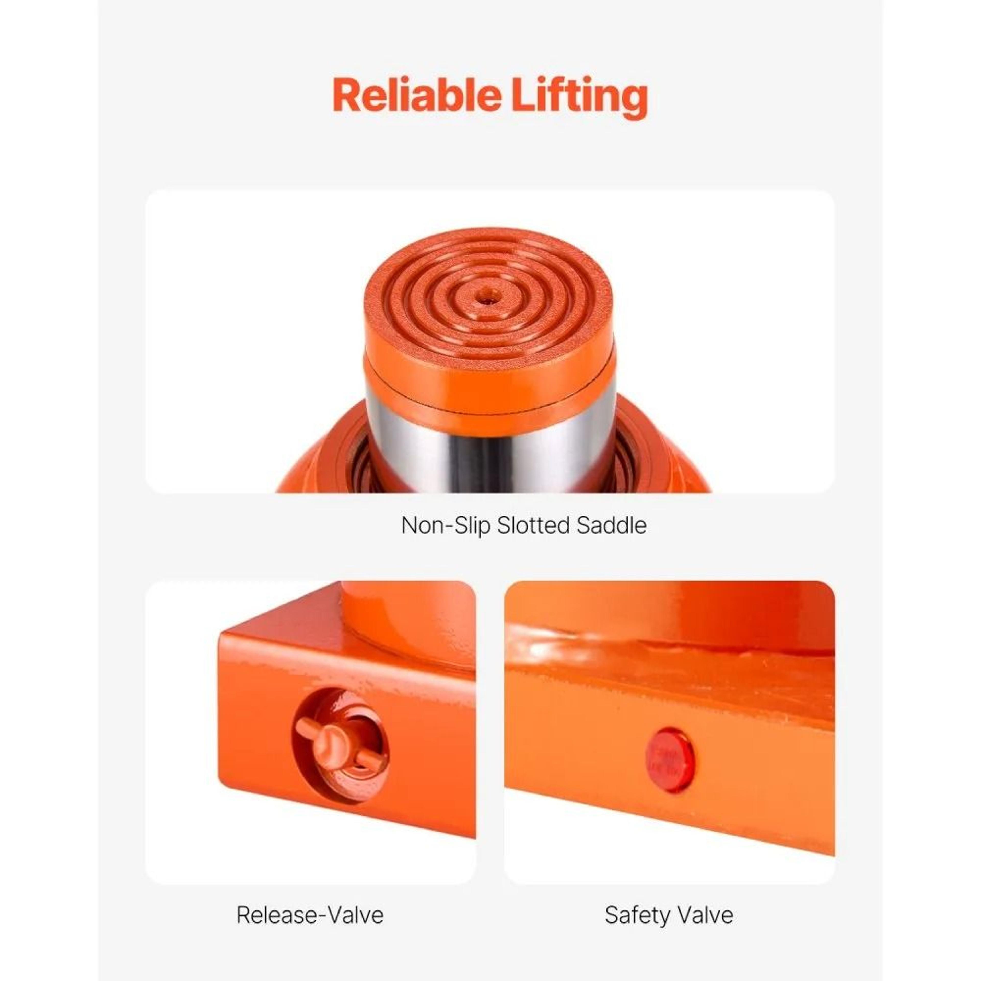 30 Ton Hydraulic Bottle Jack With 1122 To 1866 Inch Lifting Range 4