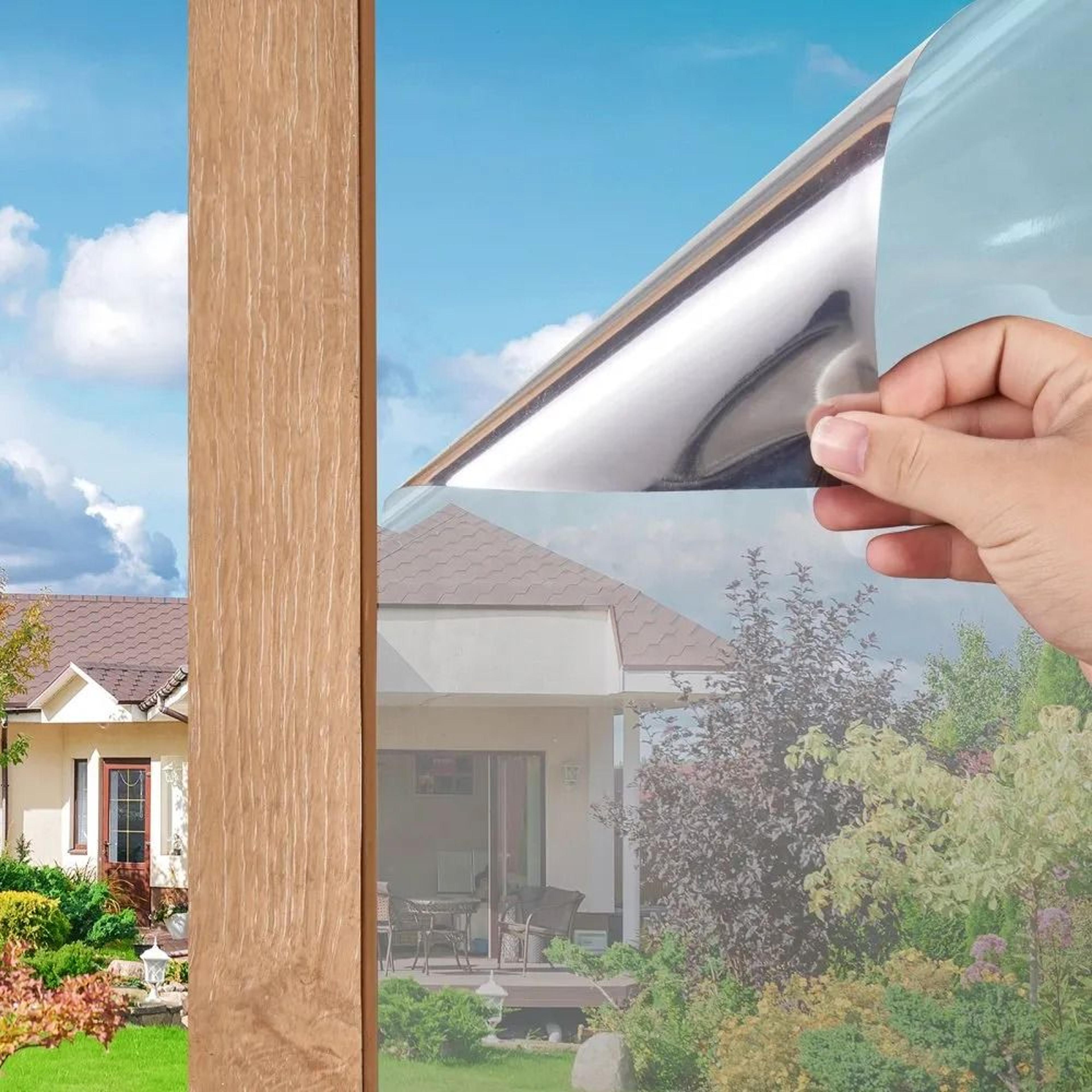 one way window privacy film self adhesive silver heat control tint 36 in x 49.3 ft