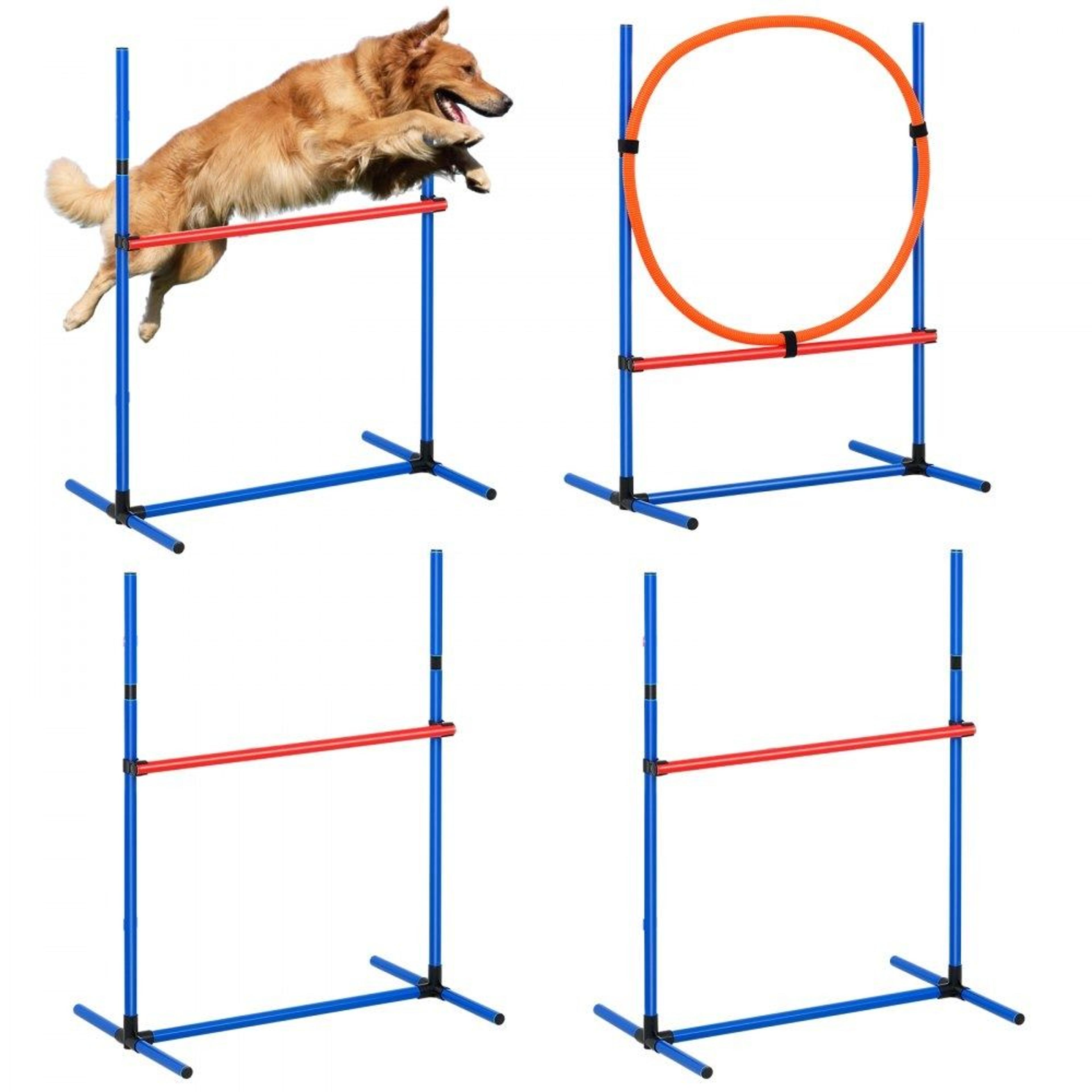 dog agility training set with adjustable hurdles jump ring and storage bag