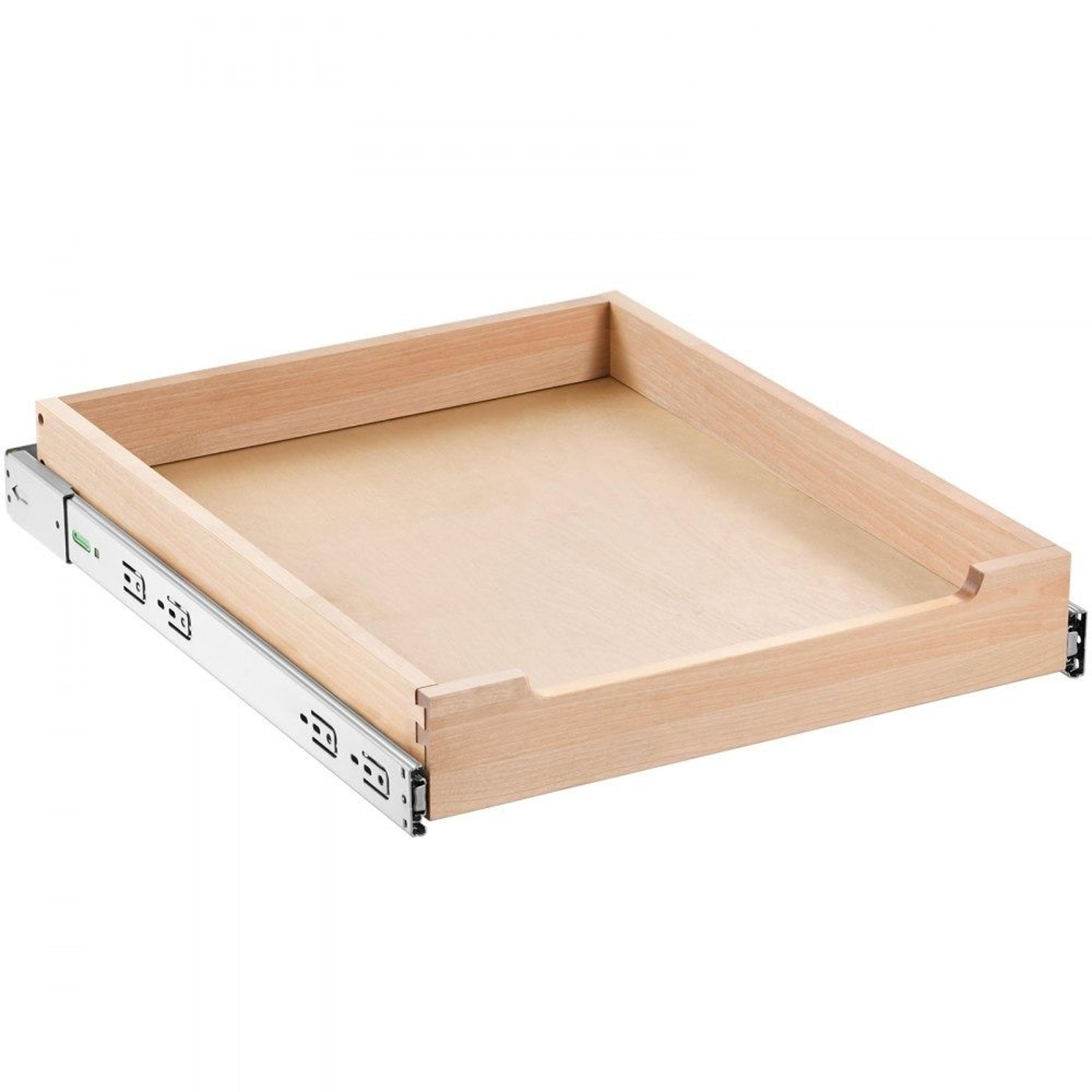 pull out cabinet organizer with soft close sliding birch wood drawer
