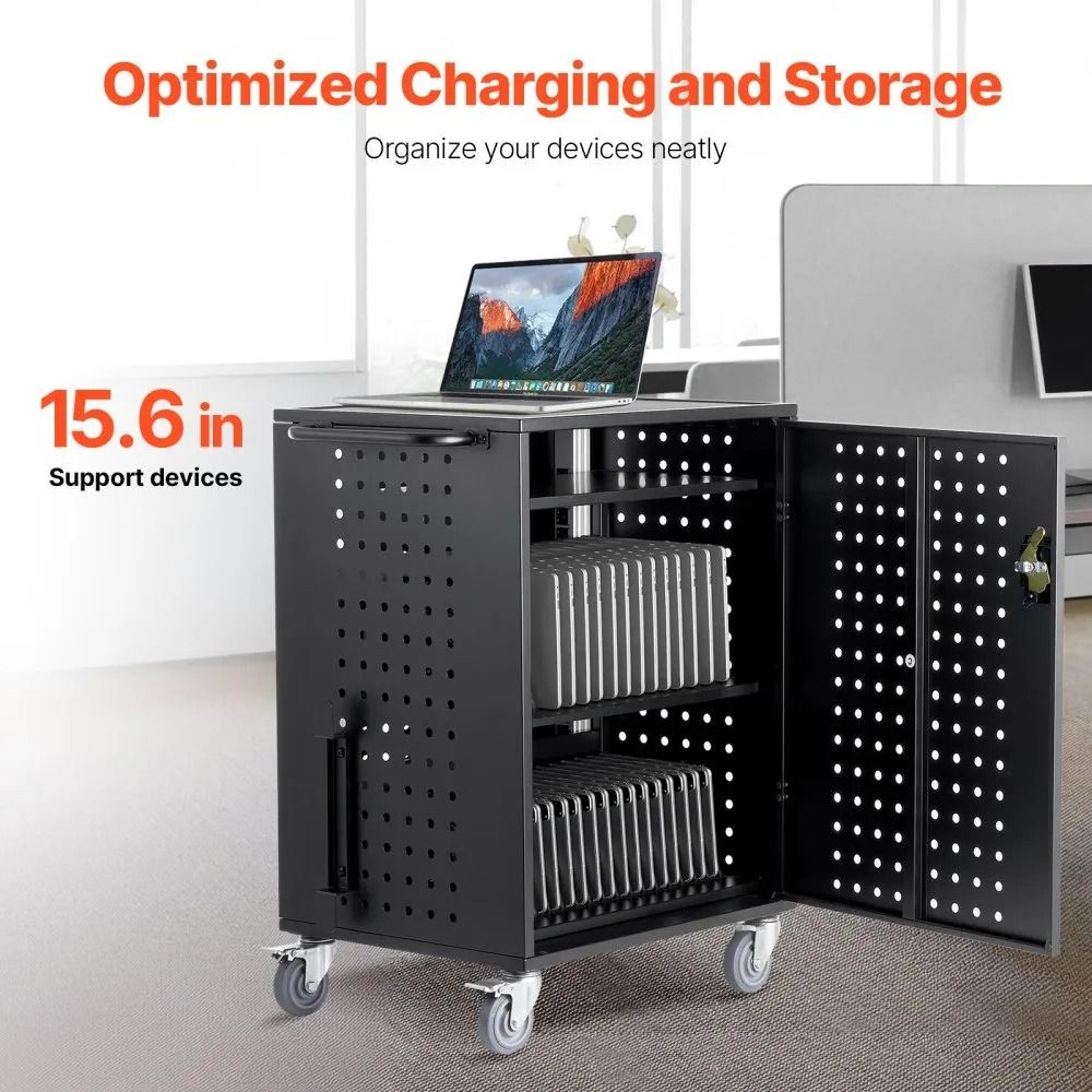 36 Device Mobile Charging Cart For Laptops Tablets And Chromebooks Up To 156 Inches 1