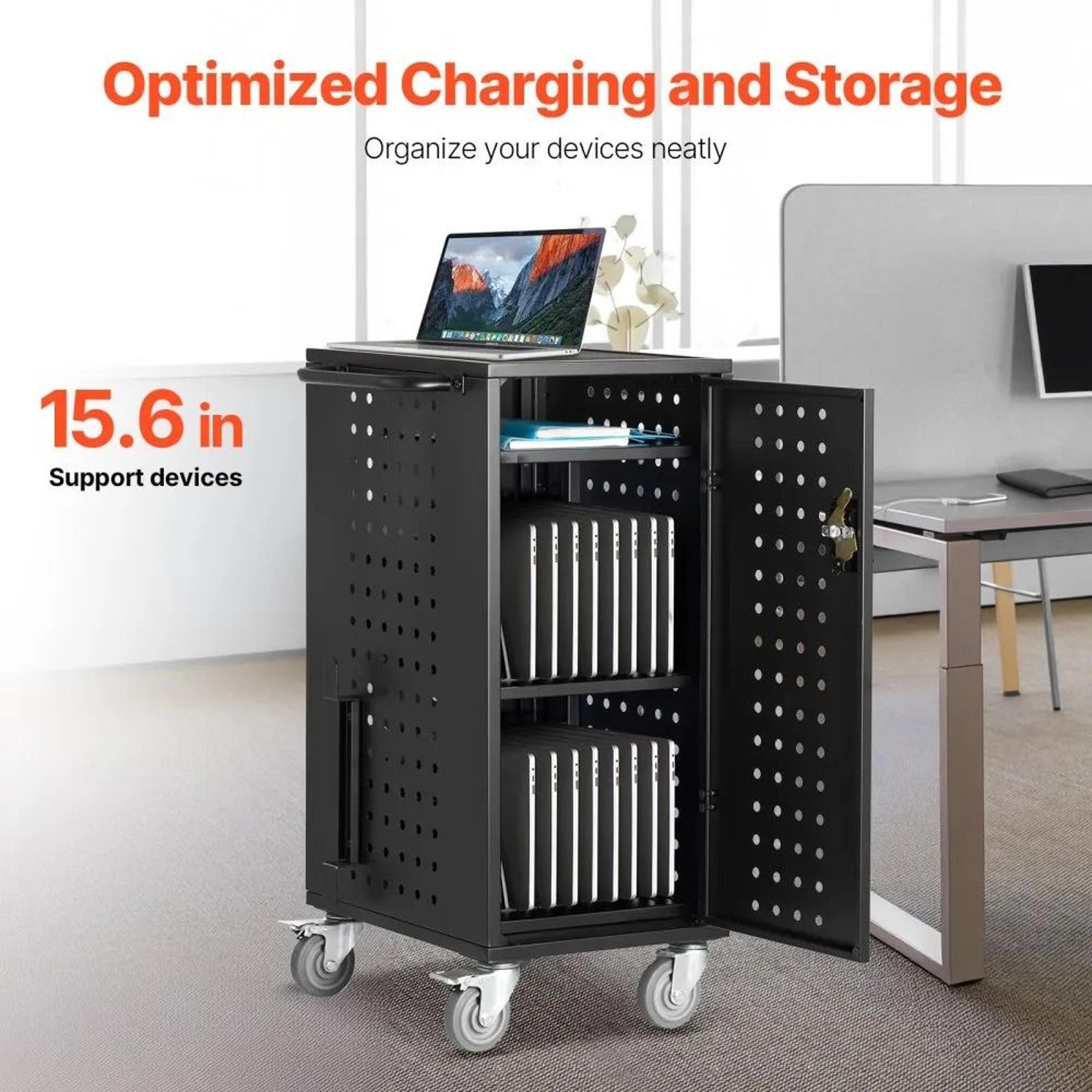 20 Device Mobile Charging Cart For Laptops Tablets And Chromebooks Up To 156 Inches 1