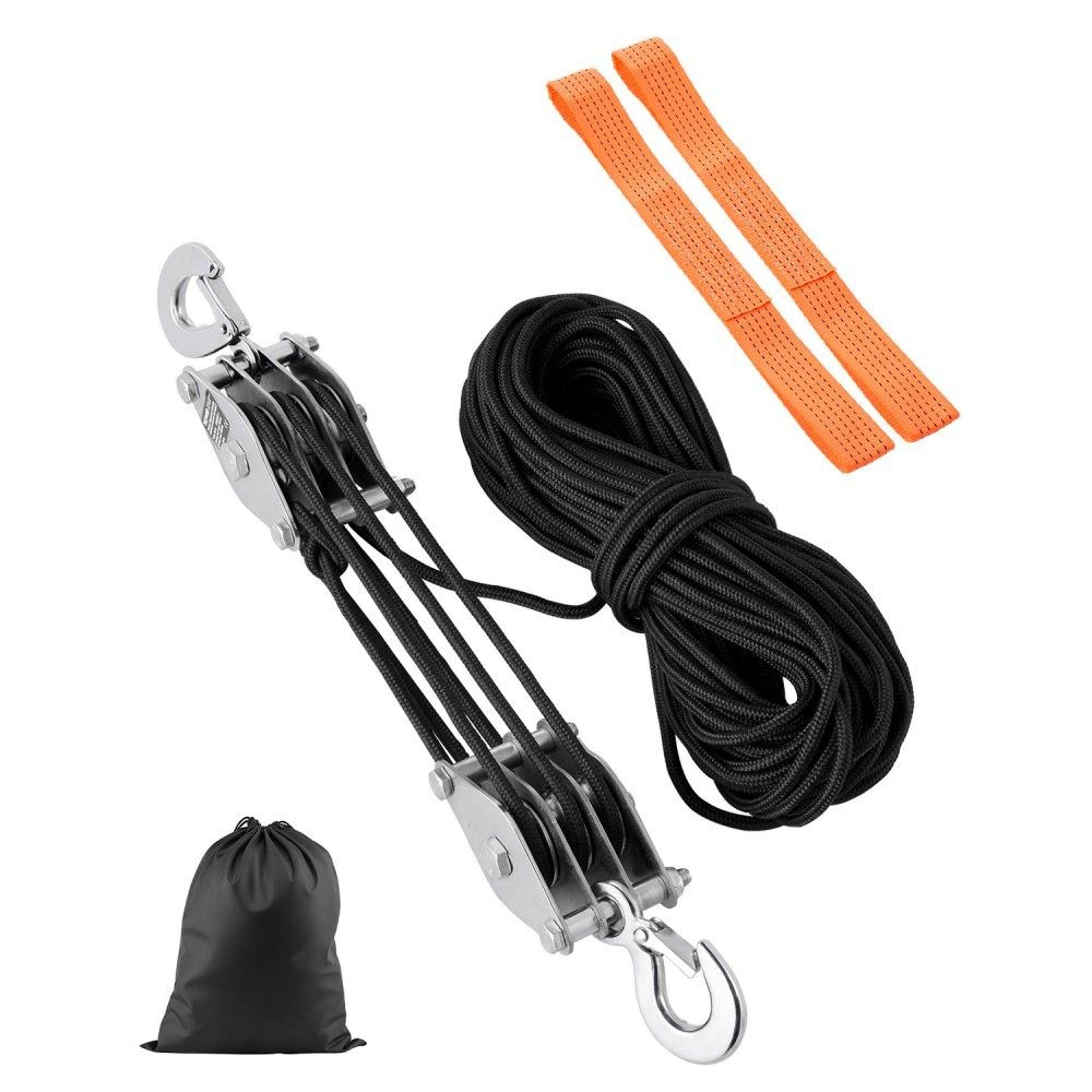 heavy duty rope pulley hoist with 100 ft rope and 5 to 1 lifting power