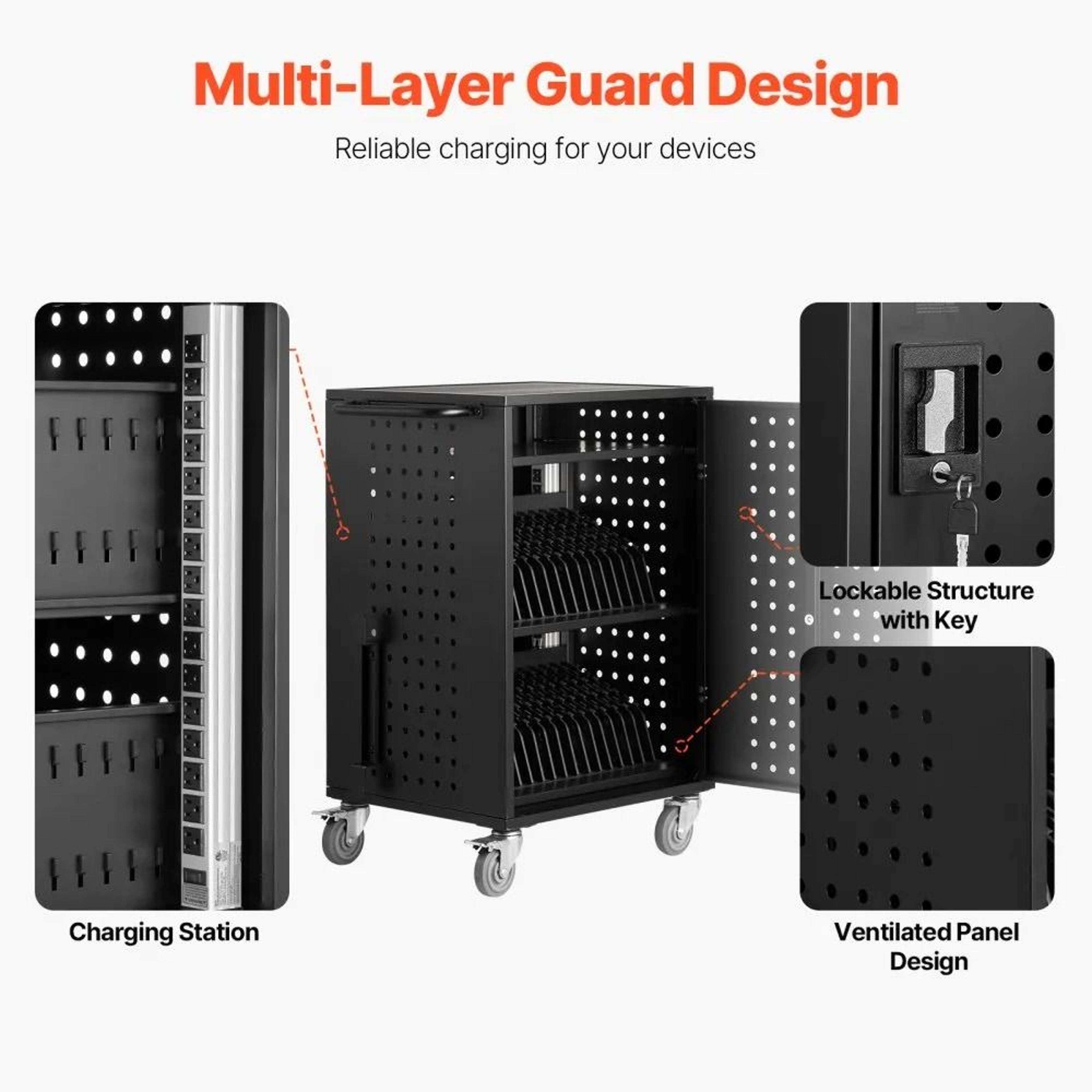 32 Device Mobile Charging Cart For Laptops Tablets And Chromebooks Up To 156 Inches 3