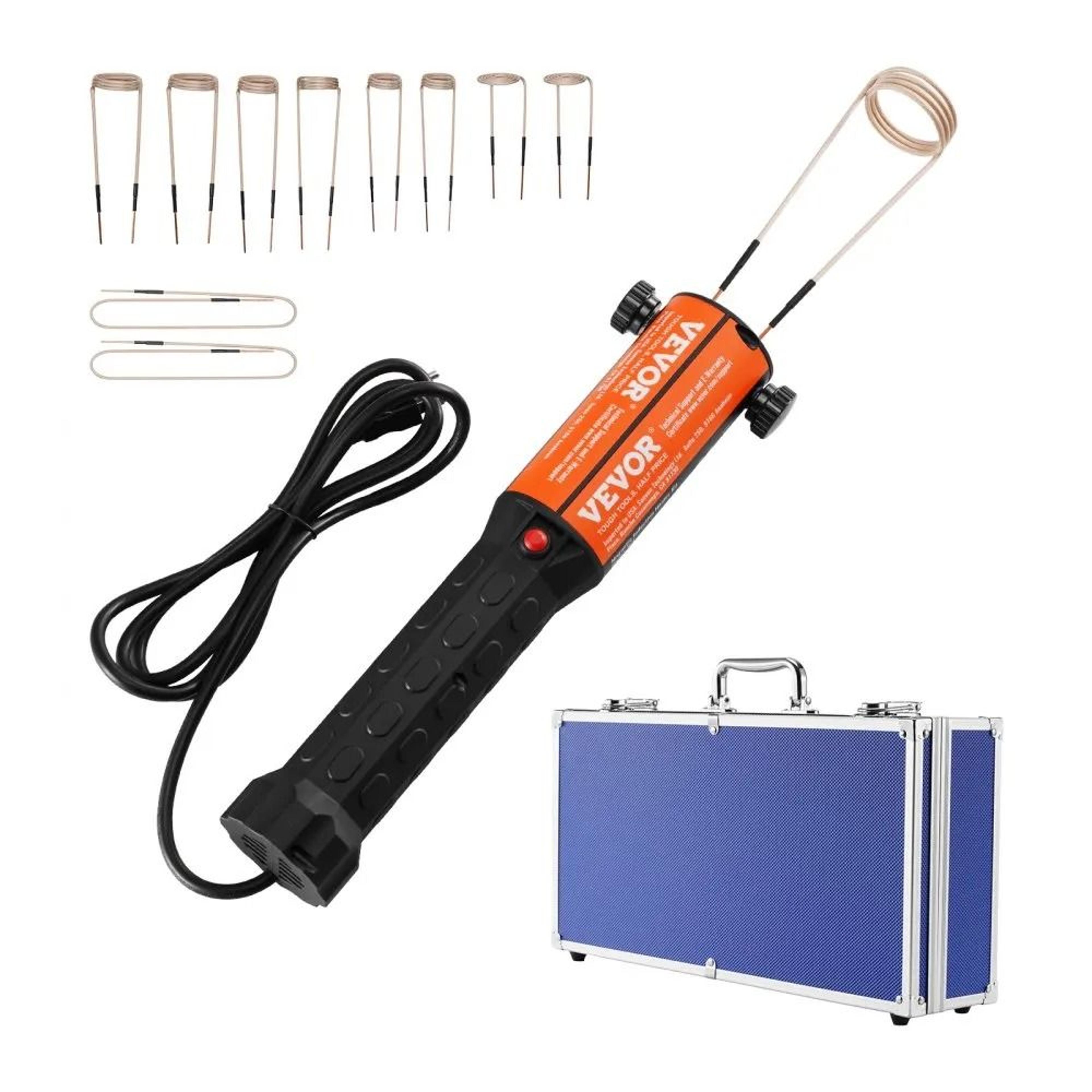 1000w magnetic induction heater kit with 10 coils and carrying case