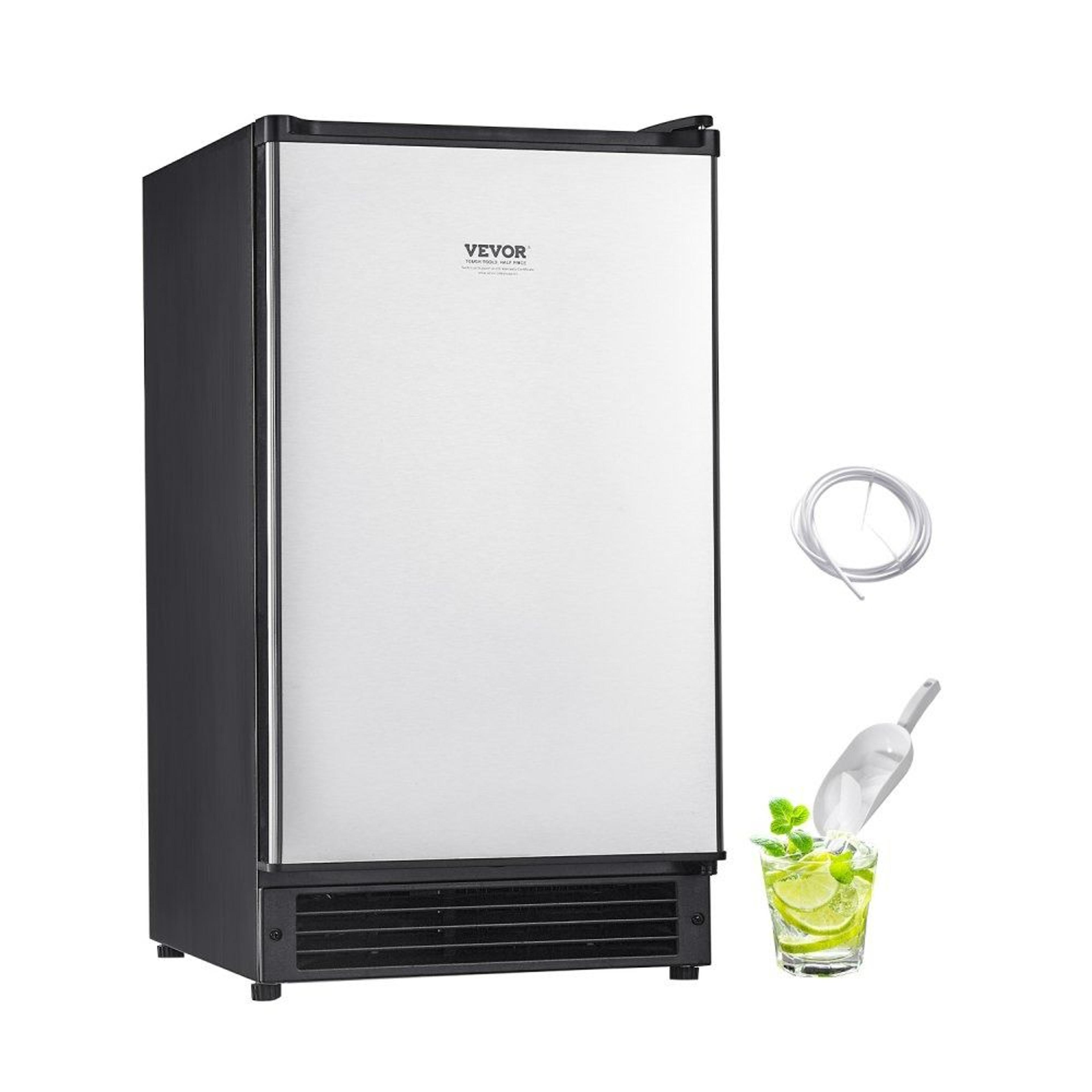 undercounter built-in ice maker 25 lb daily capacity with reversible stainless steel door