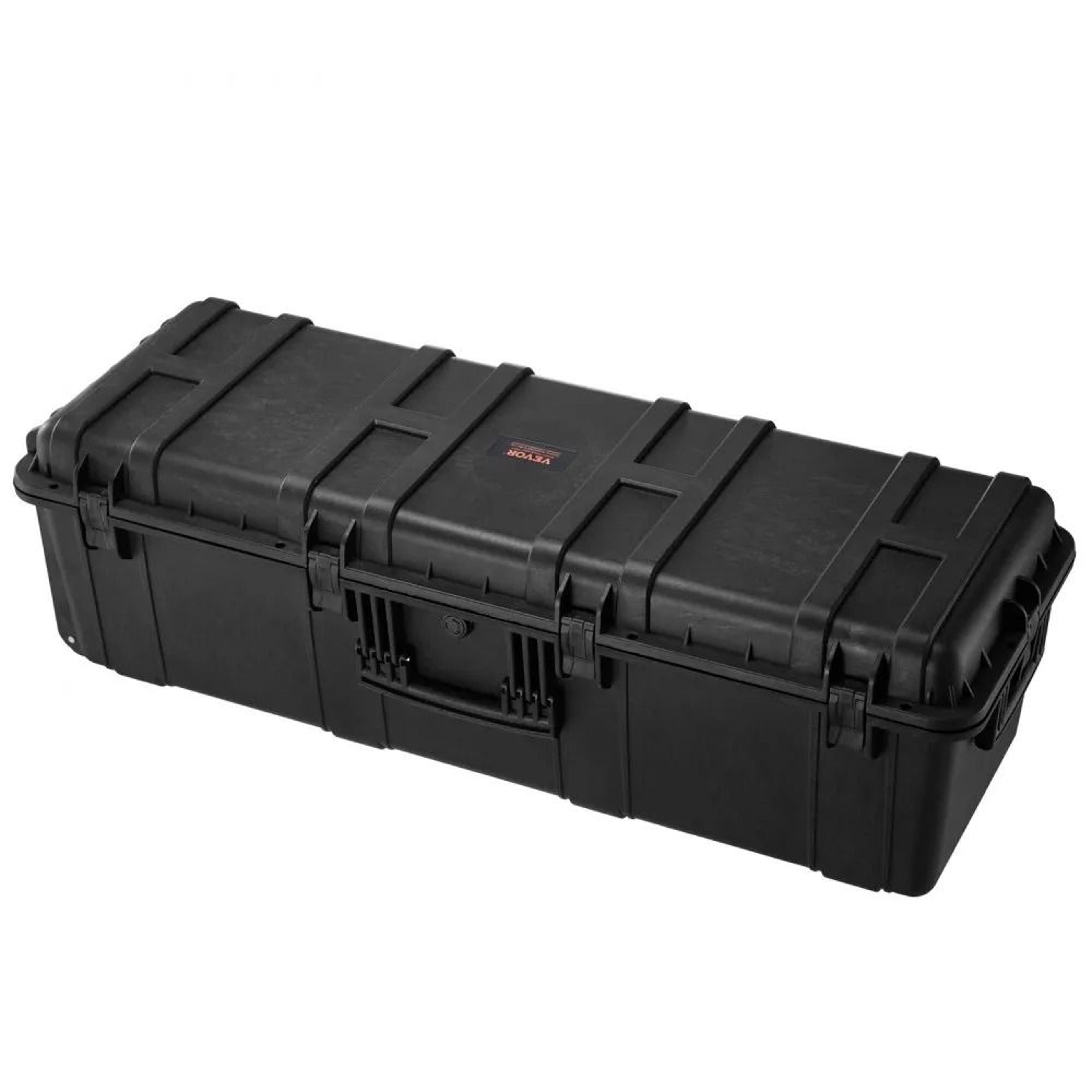 weatherproof hard case with pre-cut foam and retractable pull handle