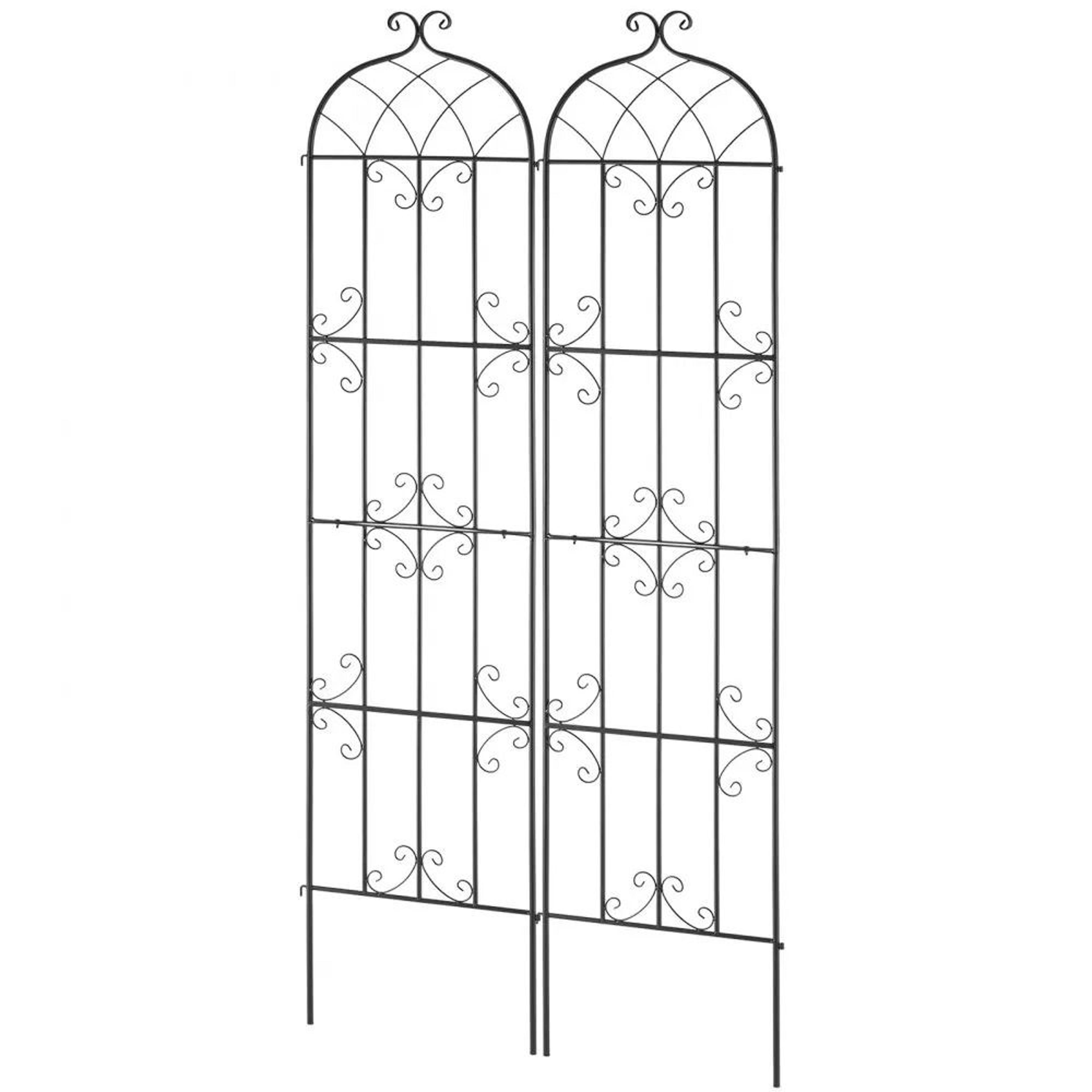 metal garden trellis for climbing plants 2 piece rustproof outdoor plant support set