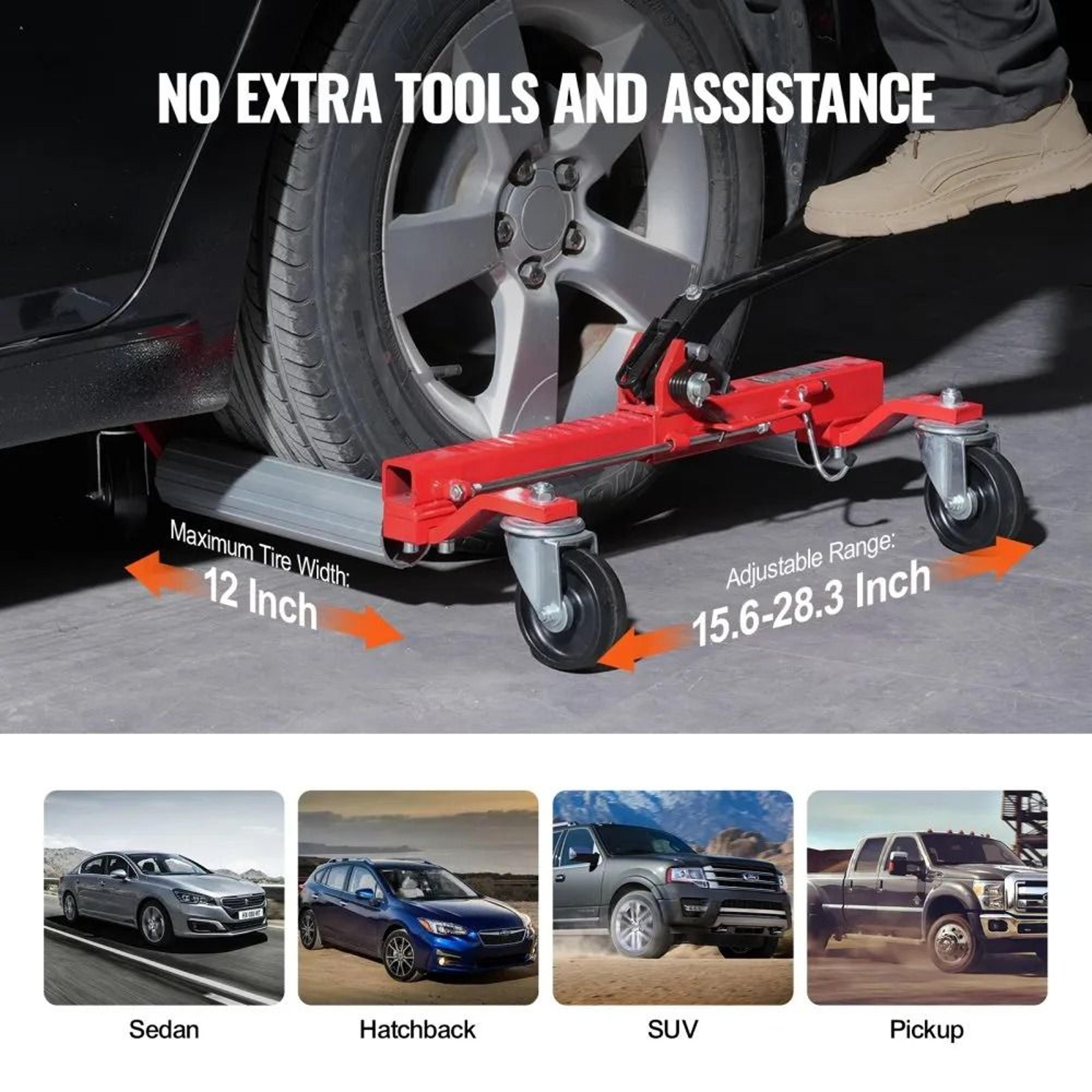 Heavy Duty 1500 Lb Wheel Dolly With Foot Operated Ratchet Lift And 4 Inch Casters 4
