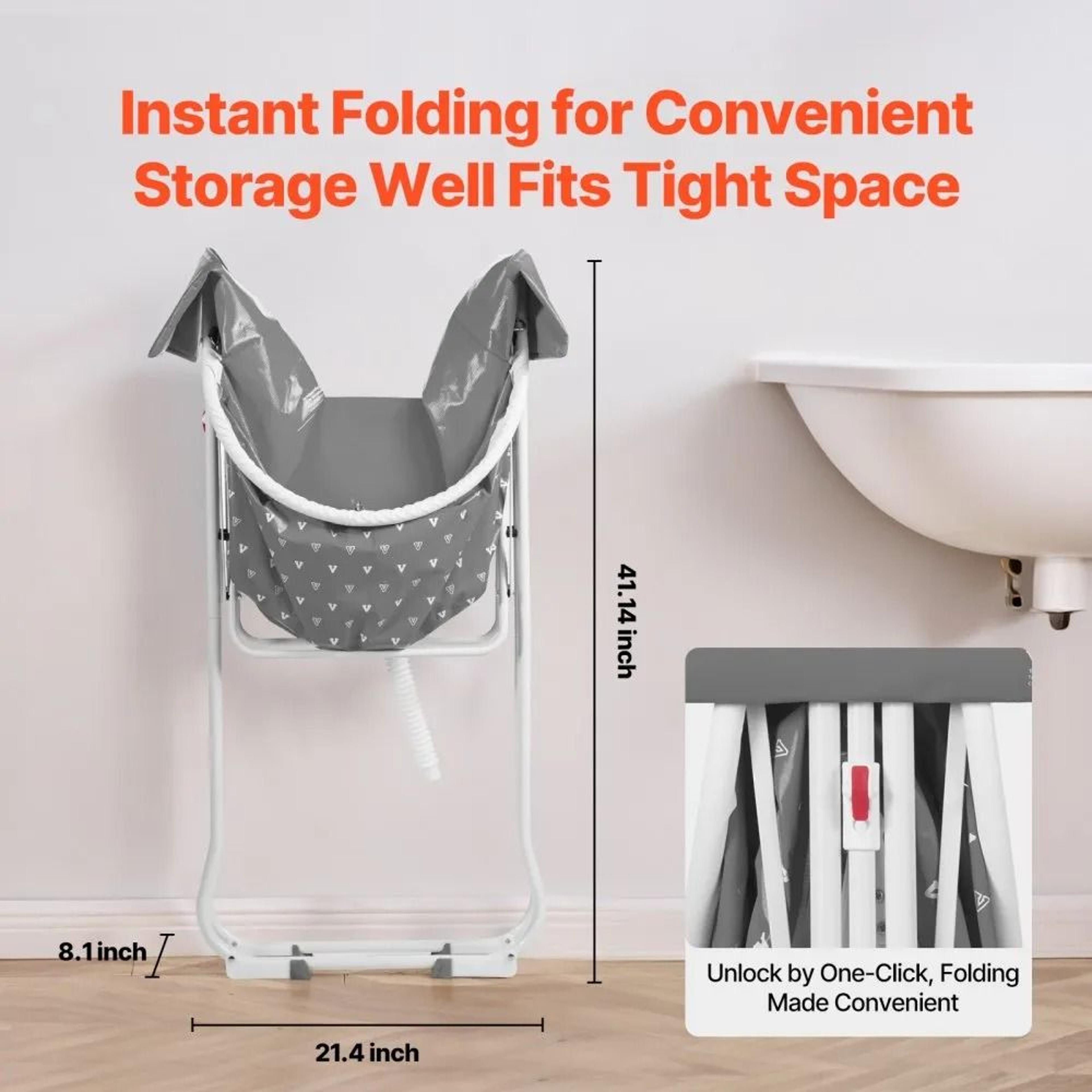 Elevated Foldable Pet Bathtub With Efficient Drainage System Light Grey 3