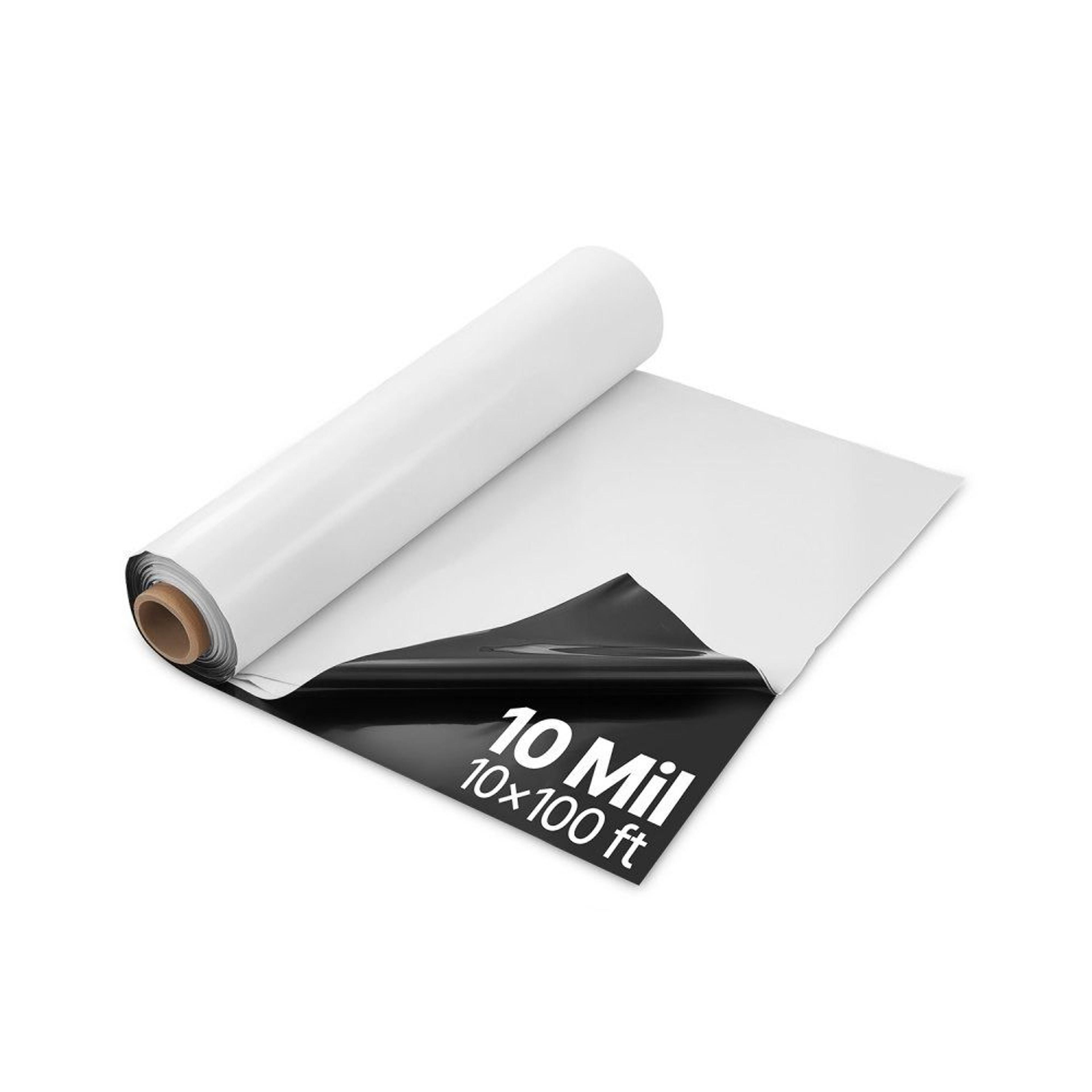 10 mil black and white heavy duty plastic sheeting roll 10x100 ft