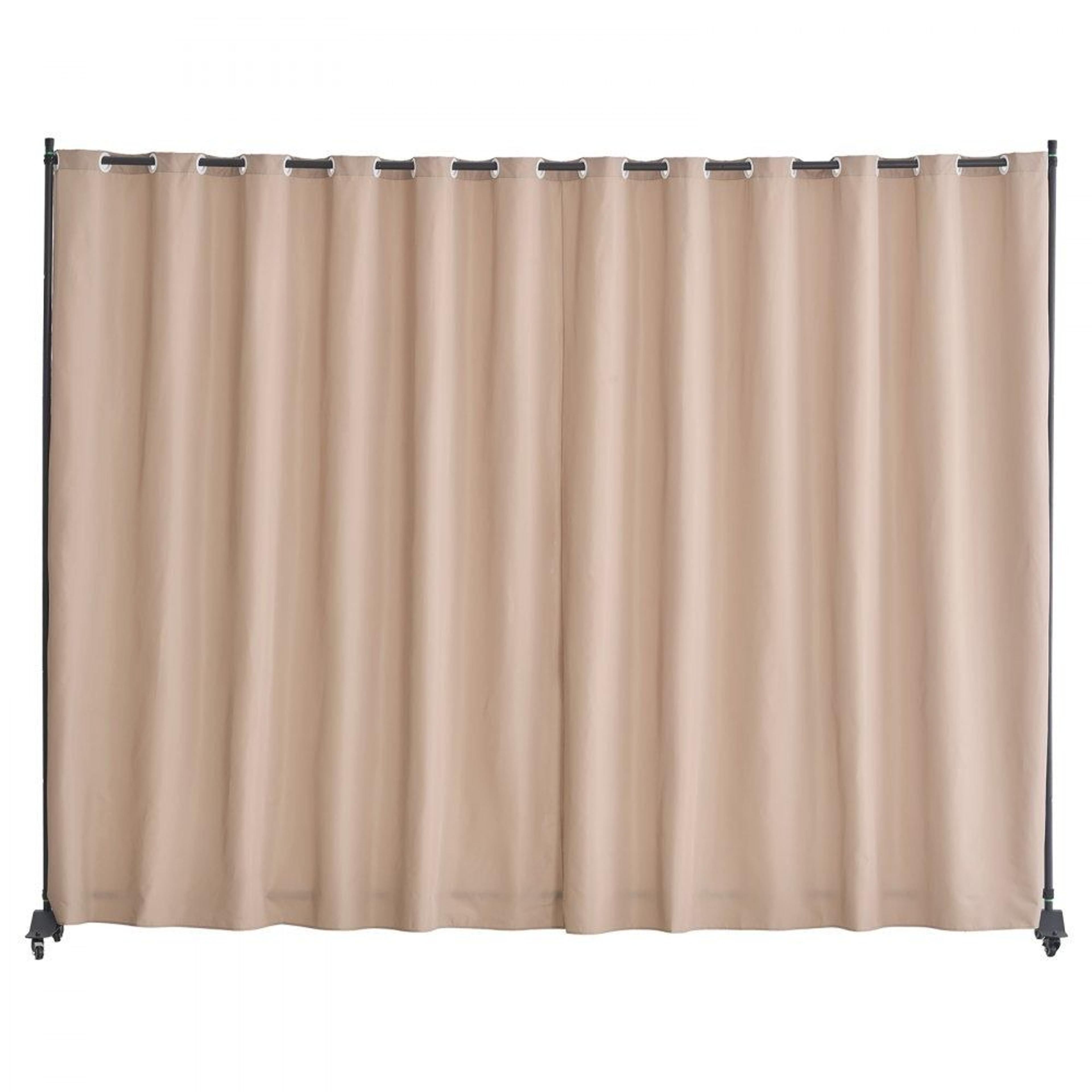 portable panel room divider with wheels curtain stand freestanding privacy screen brown