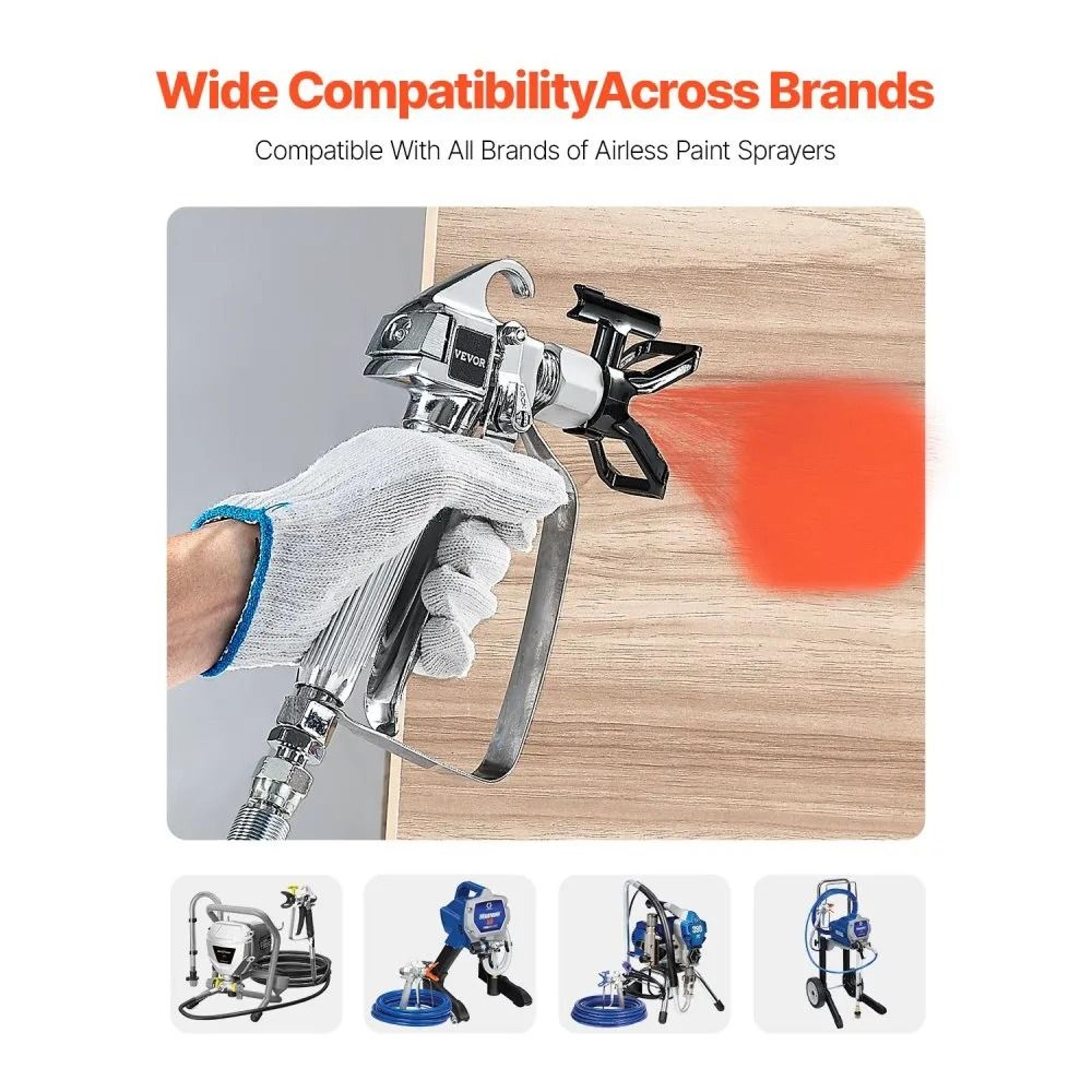 3600PSI High Pressure Airless Paint Sprayer Gun Kit With 517 Tip Filters And Cleaning Accessories 3