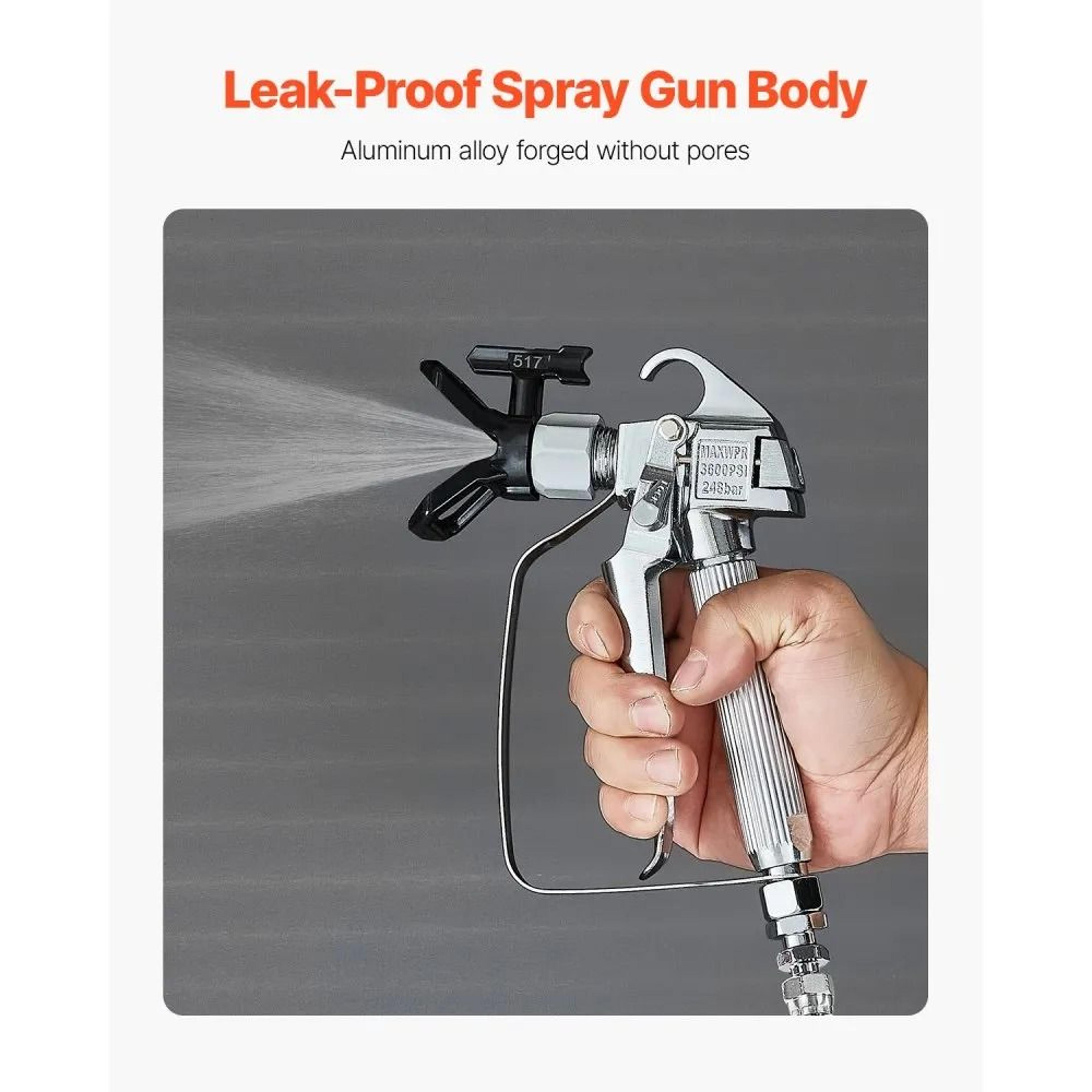 3600PSI High Pressure Airless Paint Sprayer Gun Kit With 517 Tip Filters And Cleaning Accessories 2