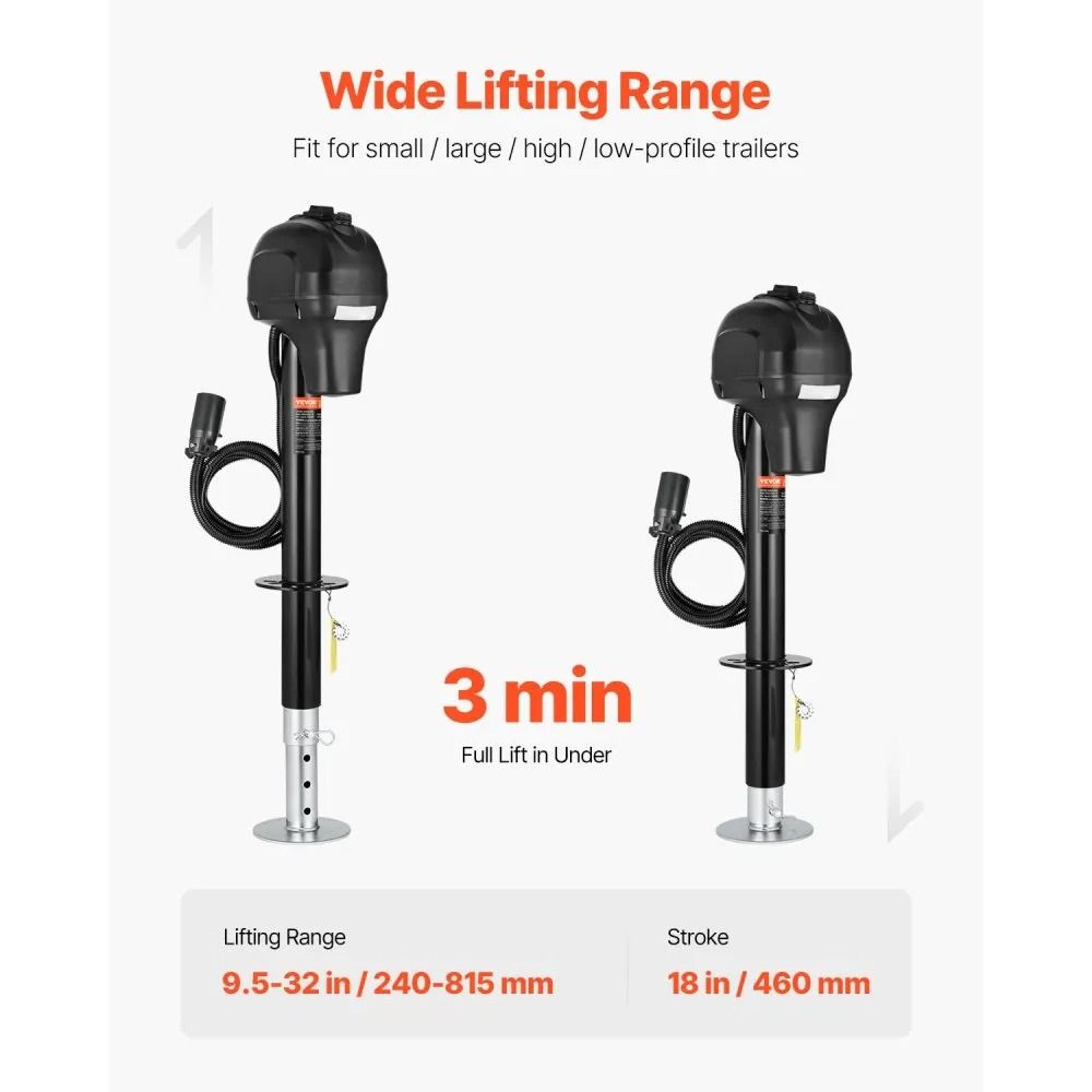 3500 Lb Electric Trailer Jack With 7Pin Connector And LED Light 3