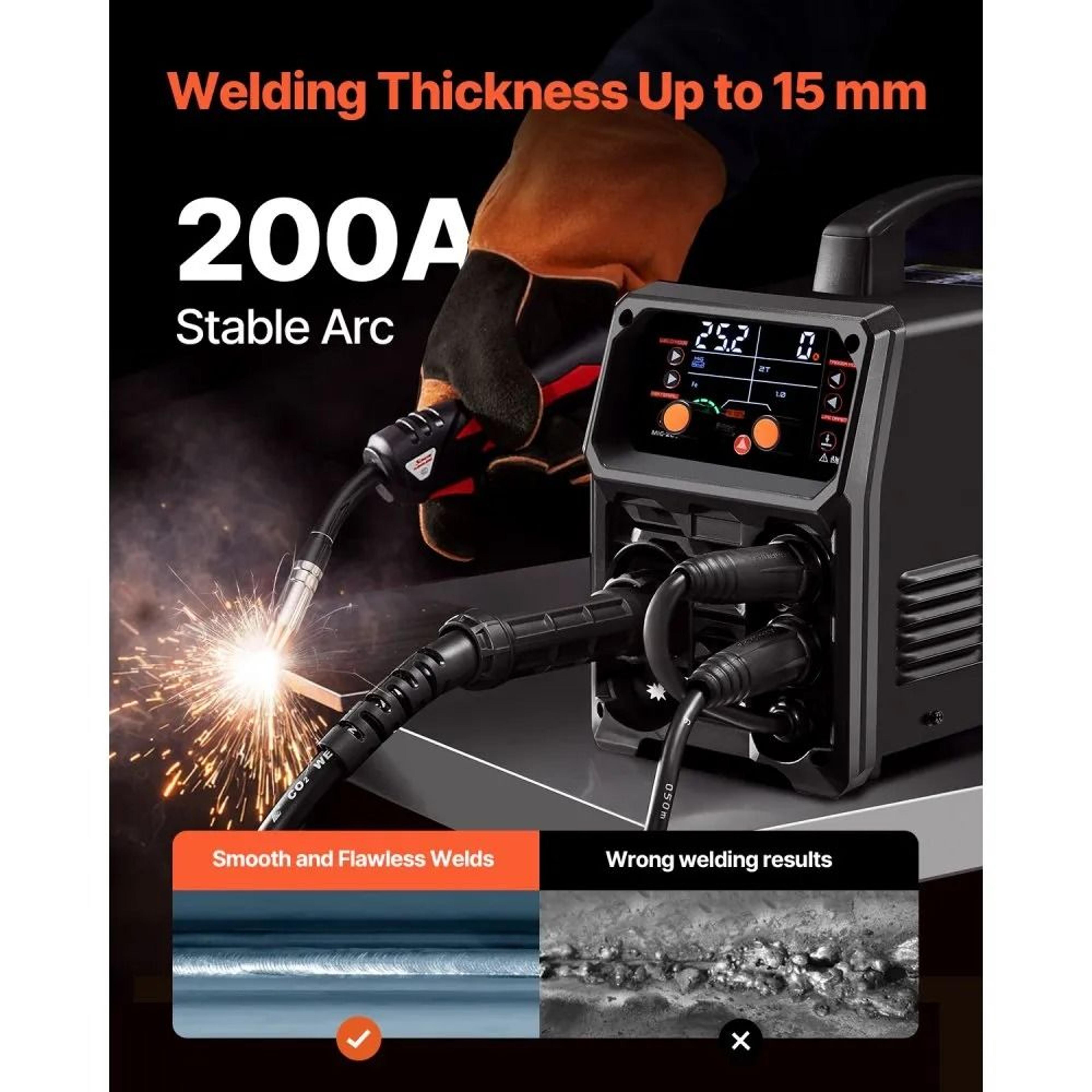 200A 4in1 MIG Welder With Synergic Control And 110V220V Dual Voltage 1