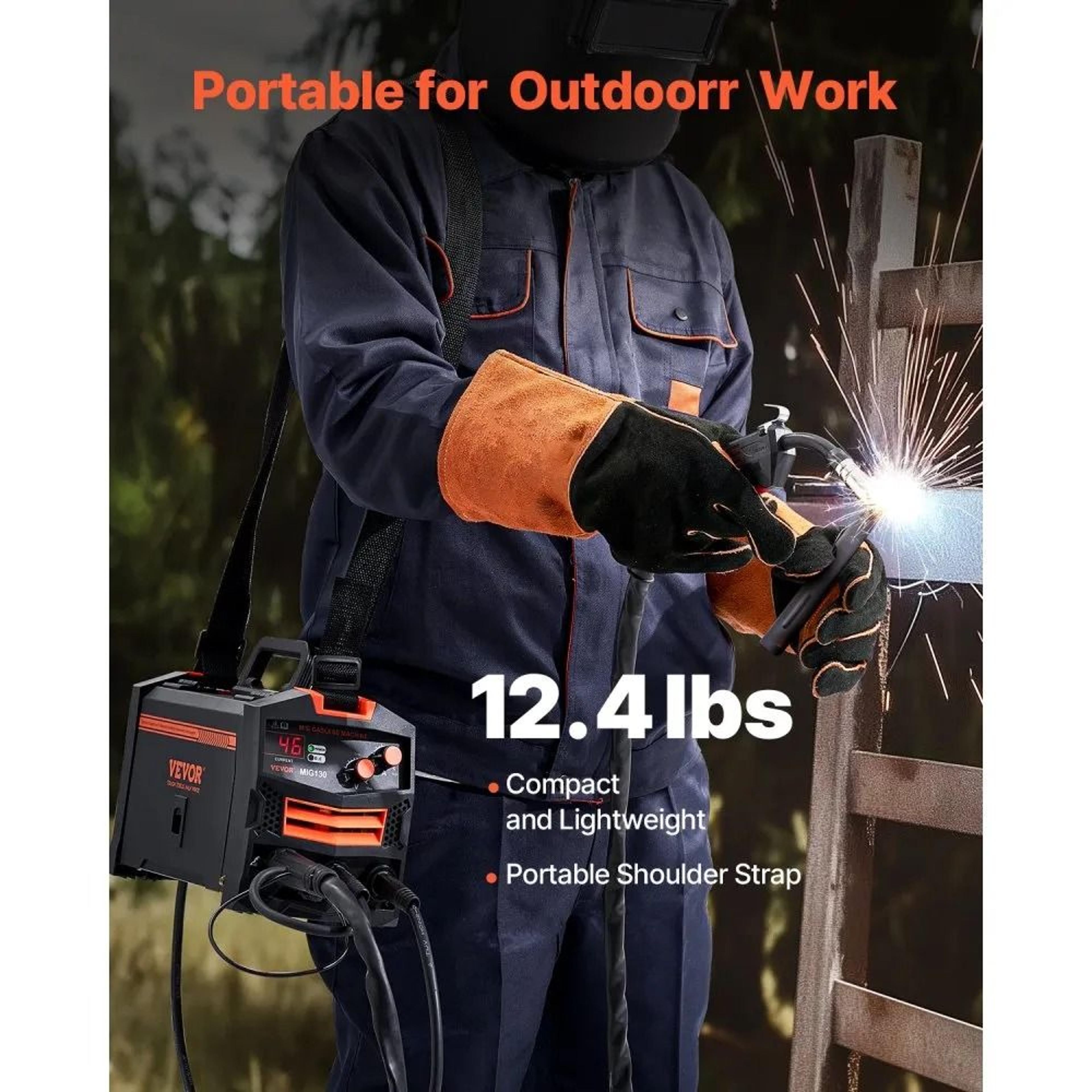 130A Gasless MIG Welder With Synergic Control And Digital Display 4