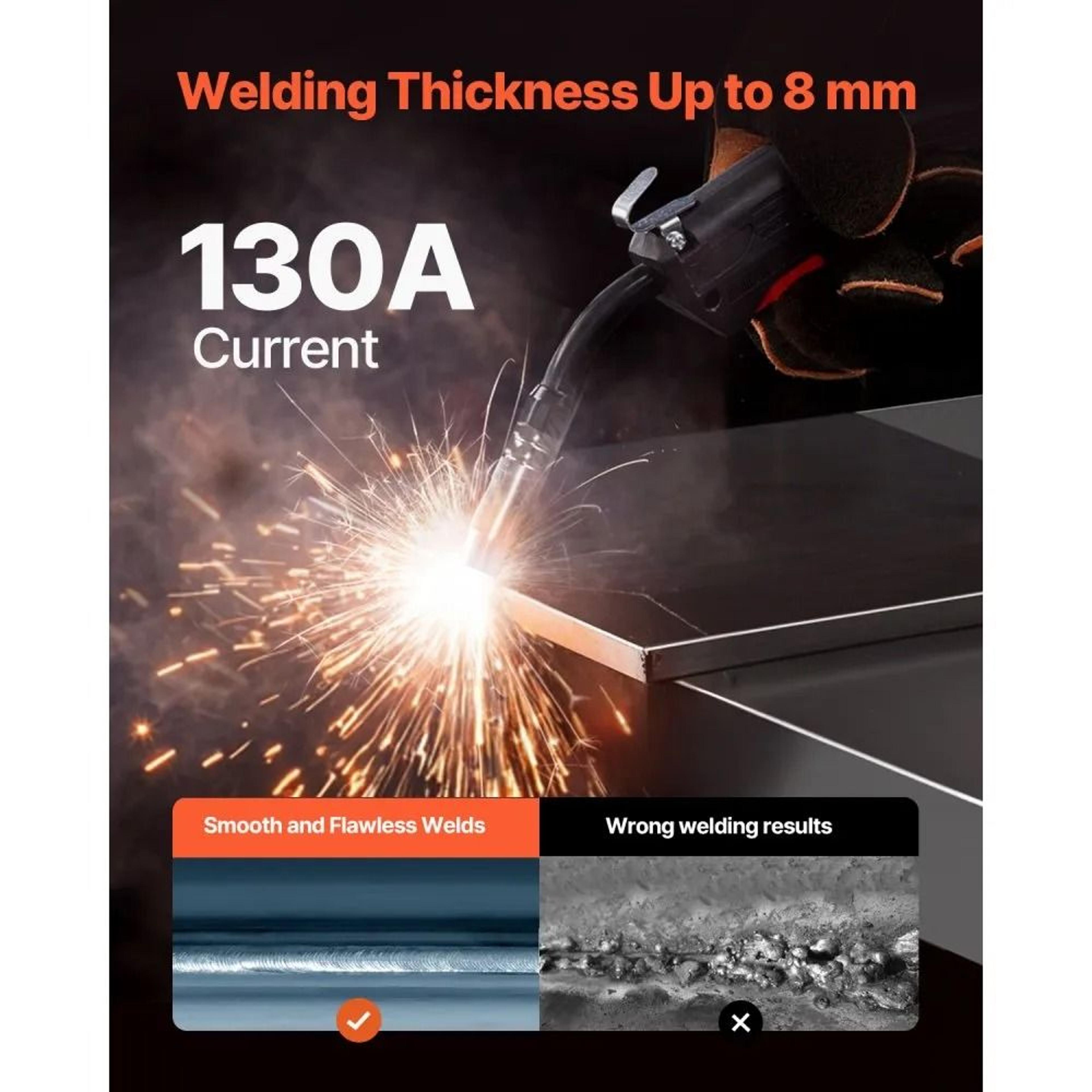 130A Gasless MIG Welder With Synergic Control And Digital Display 3