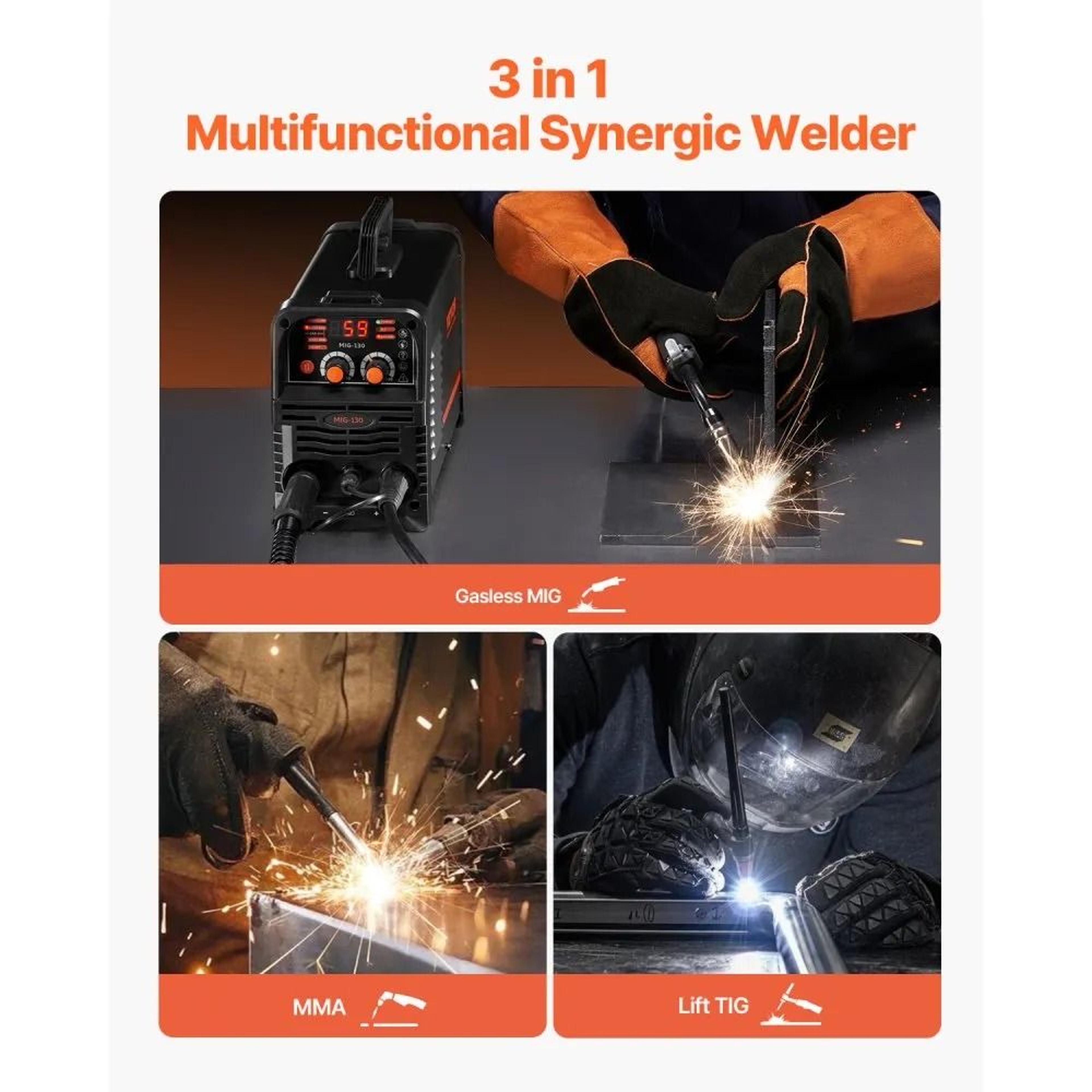 130A 3in1 MIG Welder With Synergic Control And Digital Display 6