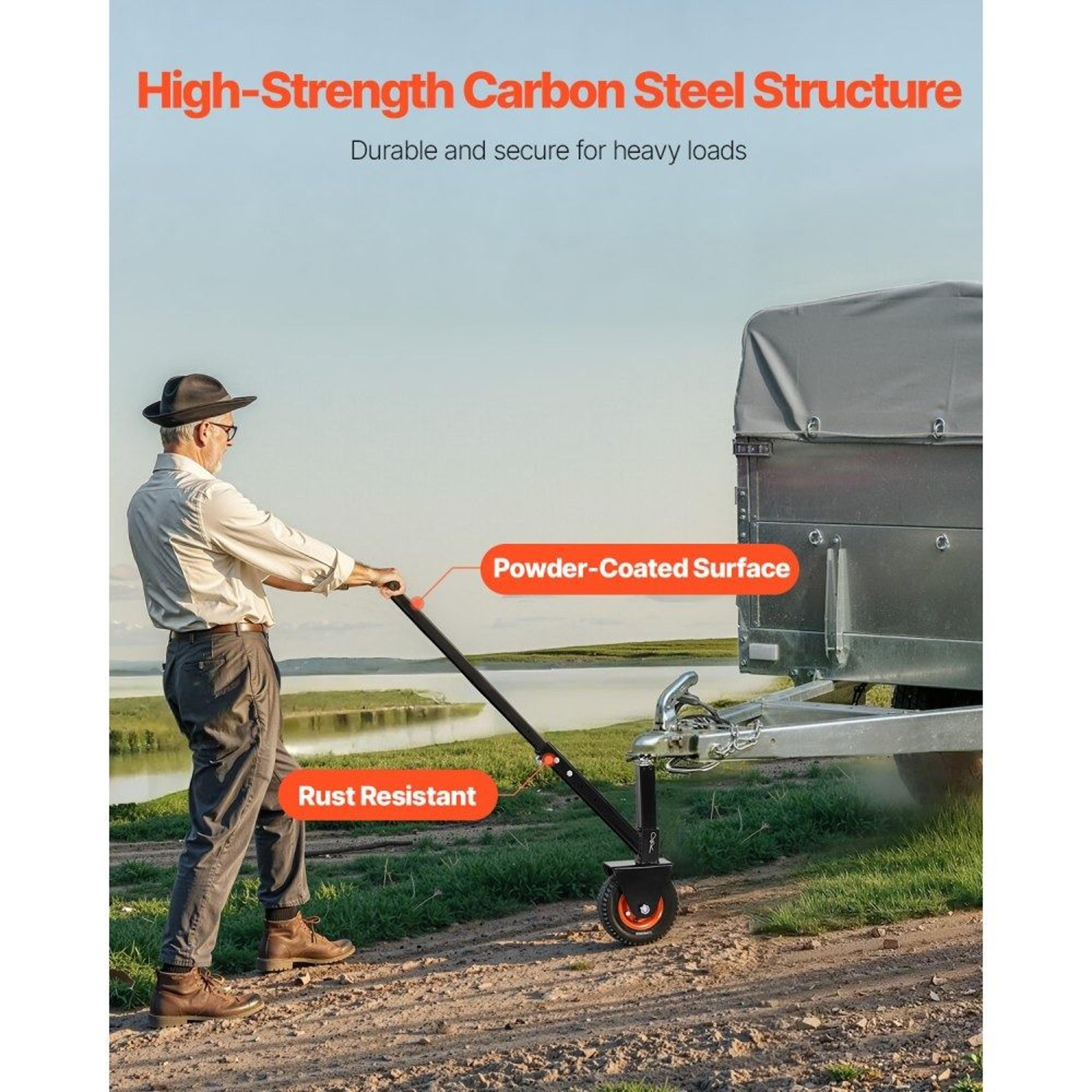 Adjustable Trailer Dolly With 300 Lb Tongue Weight Capacity And 85 Inch Pneumatic Tire 2