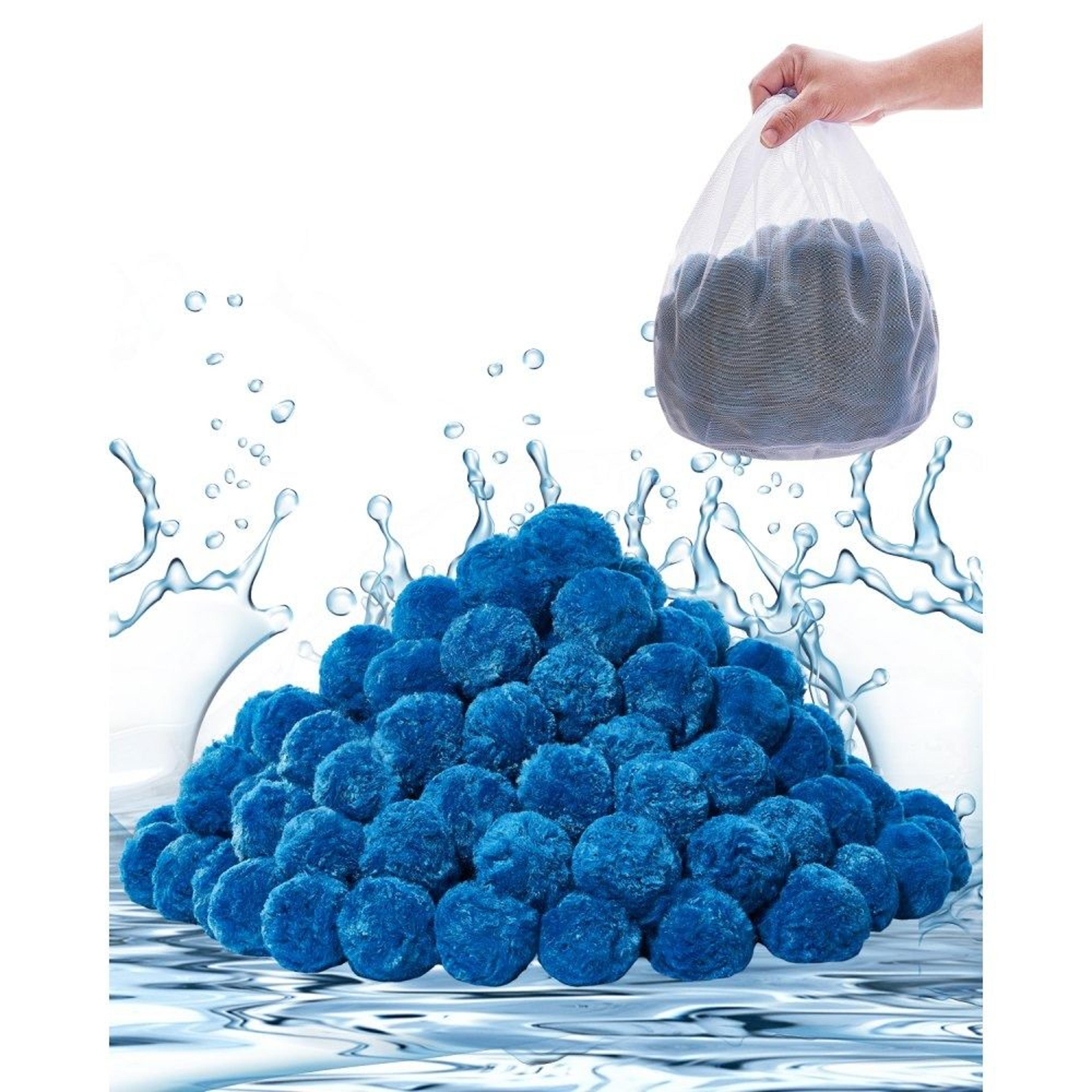 pool filter balls 1.5 lbs reusable blue polyester fiber filter media