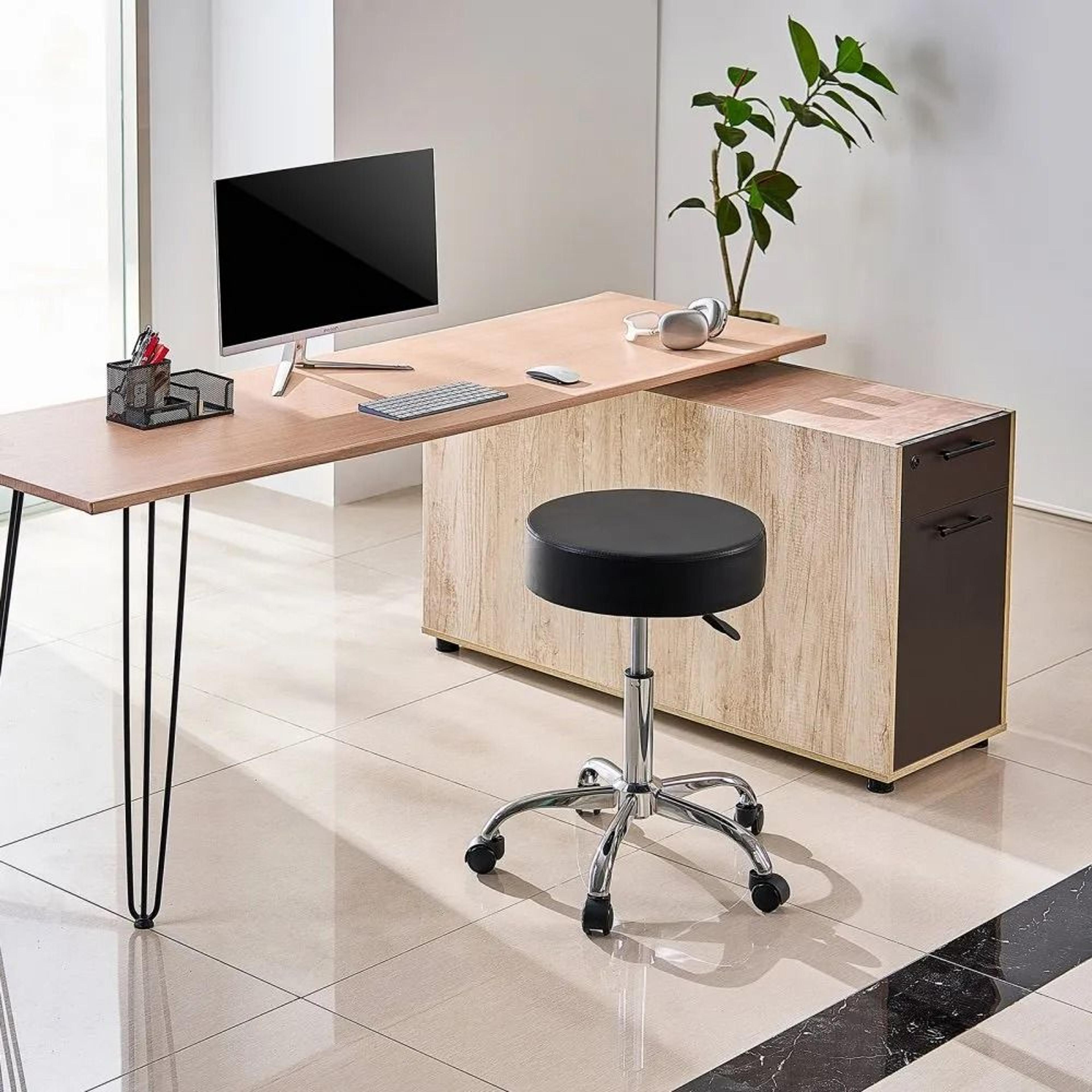 Adjustable Rolling Stool With Wheels 450 Lb Capacity And Padded Swivel Seat 5