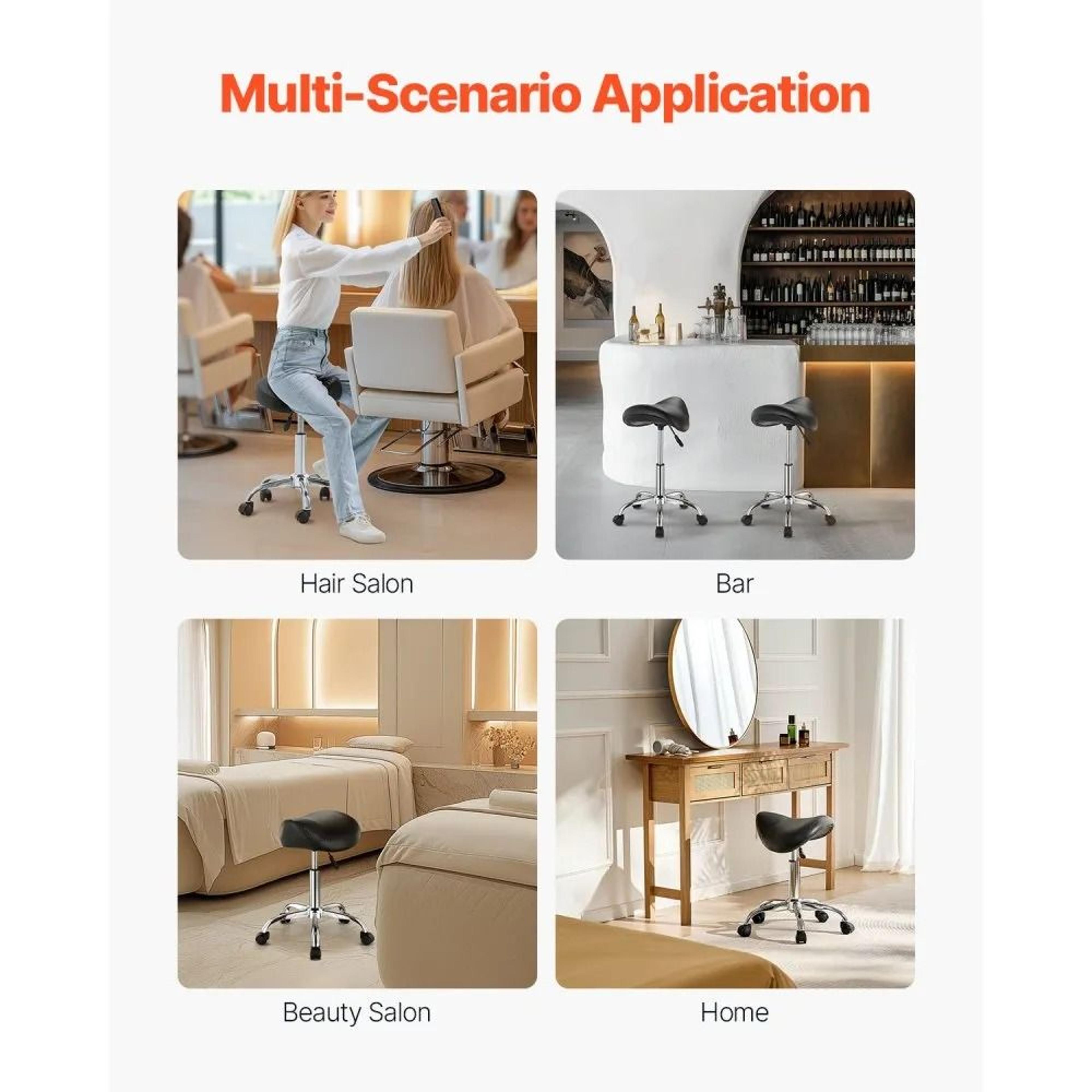Ergonomic Rolling Saddle Stool With Adjustable Height And 450 Lb Capacity 2