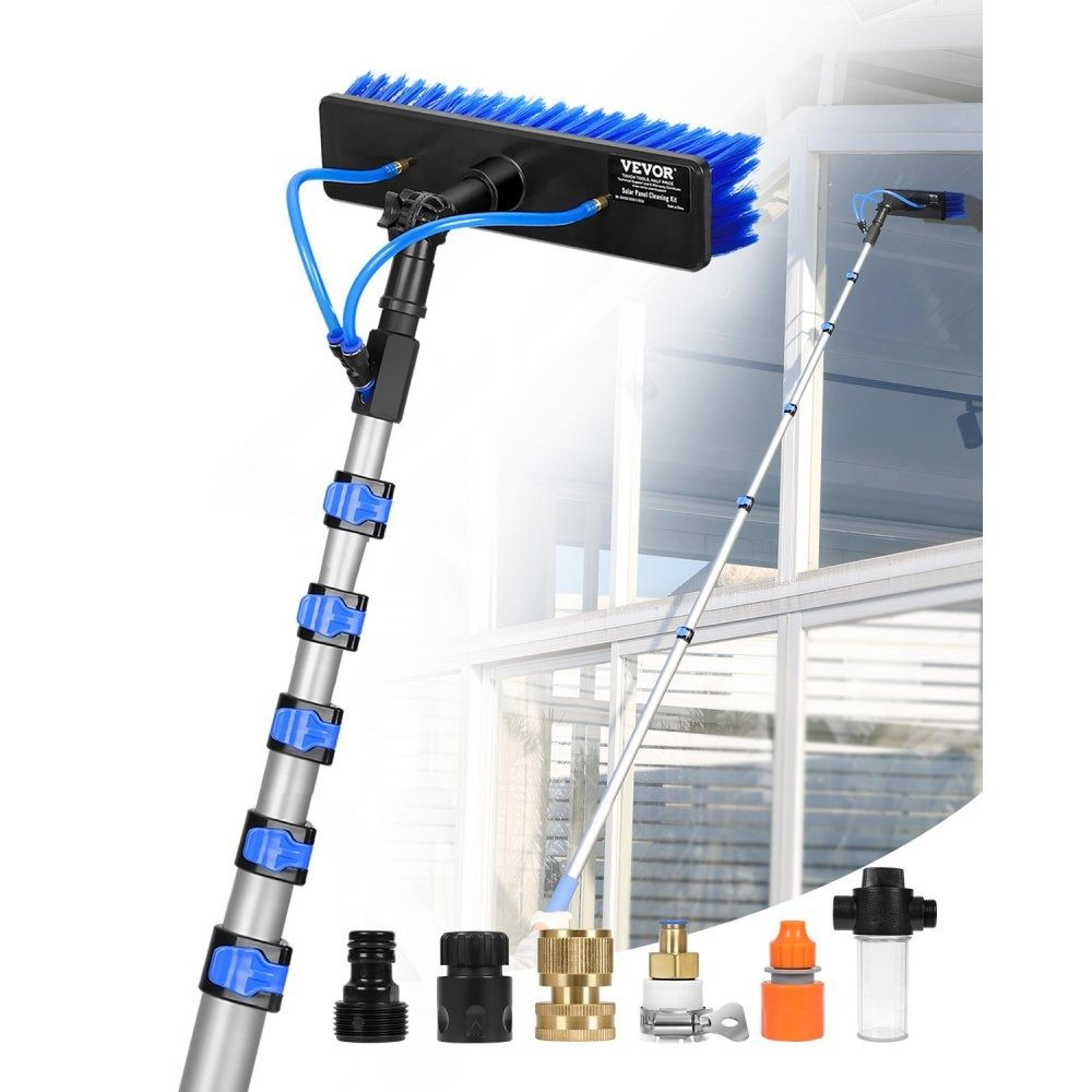 36FT Water Fed Pole Kit With Rotating Brush Head And 656FT Hose 0
