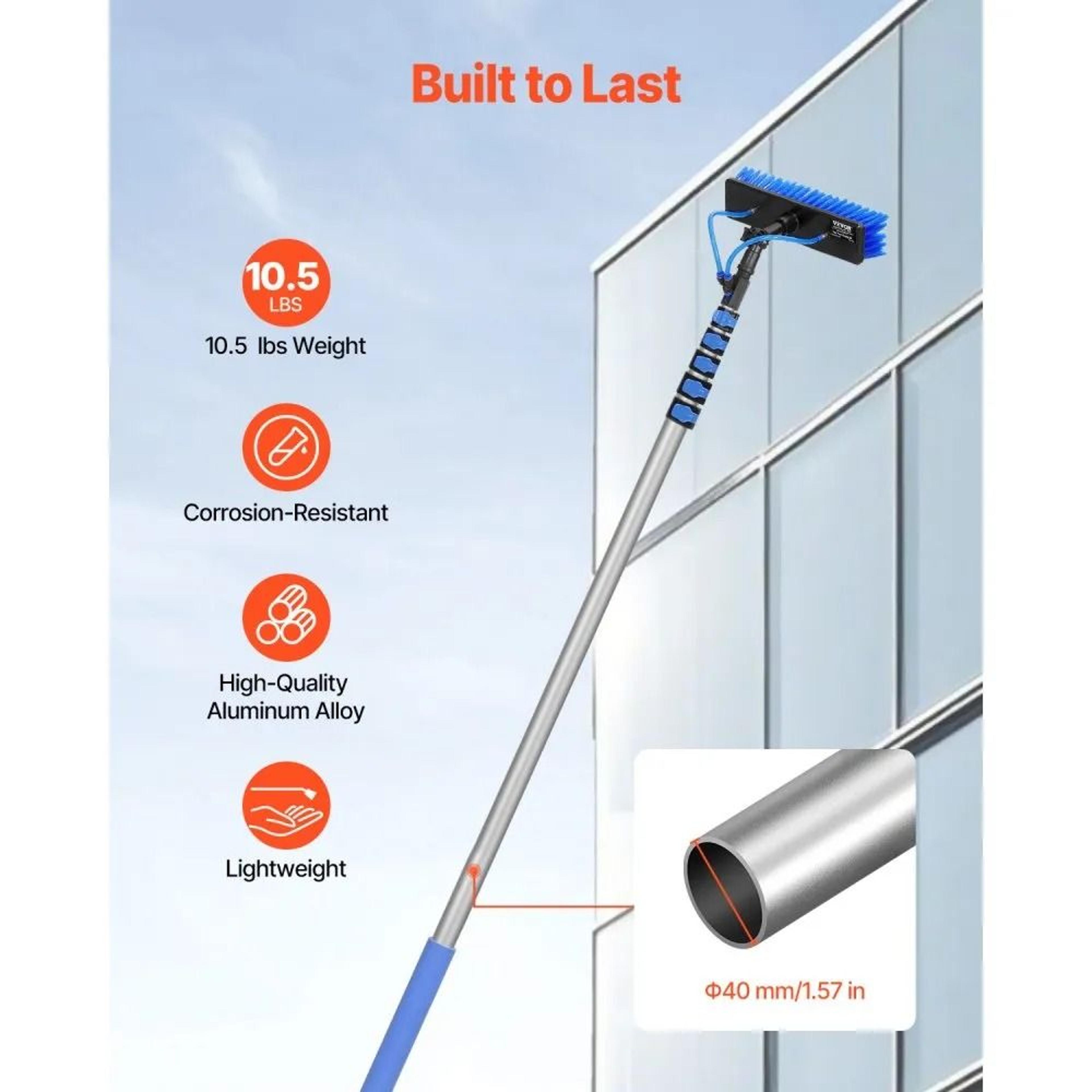 36FT Water Fed Pole Kit With Rotating Brush Head And 656FT Hose 1