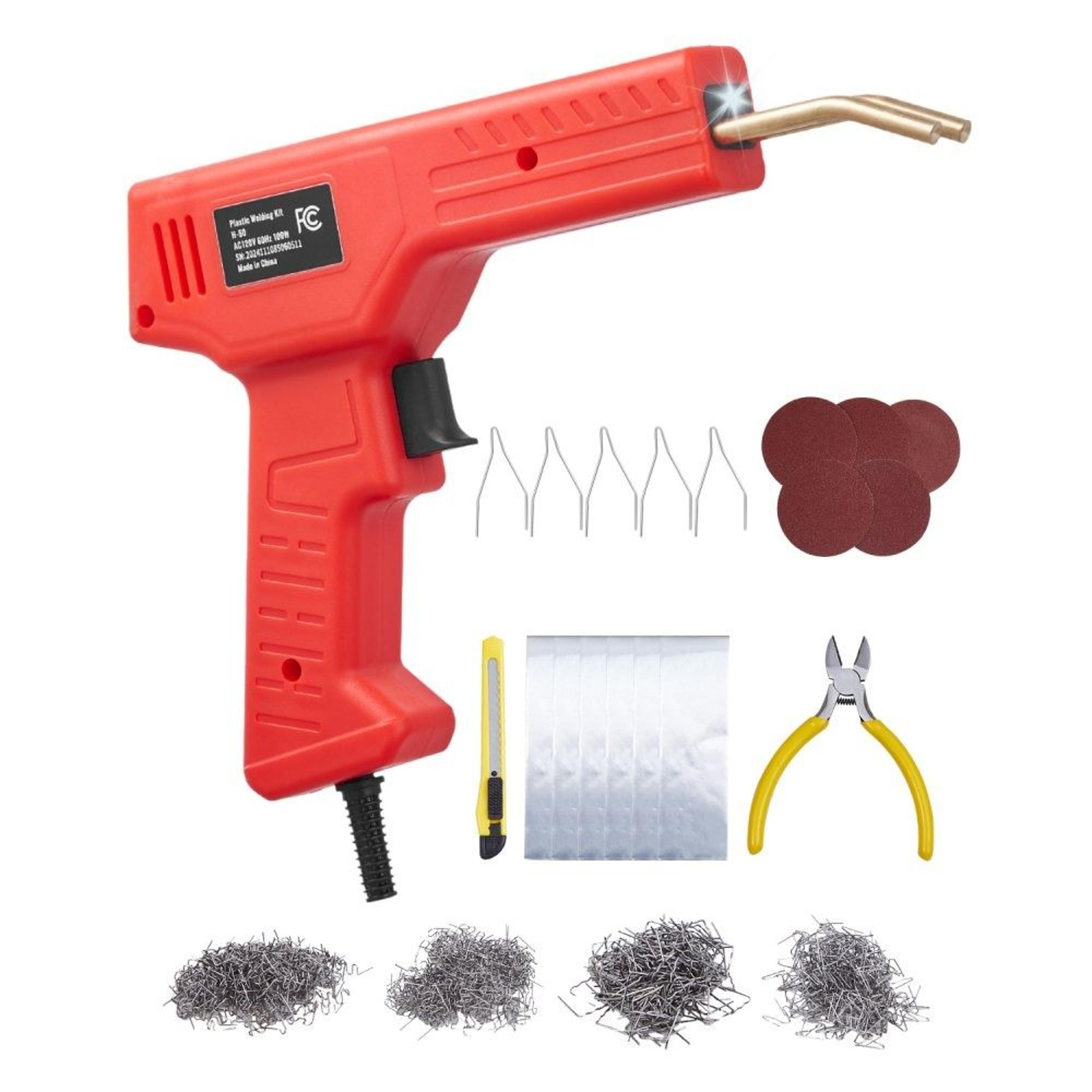100w plastic welder gun with 800 hot staples and led light for plastic repair