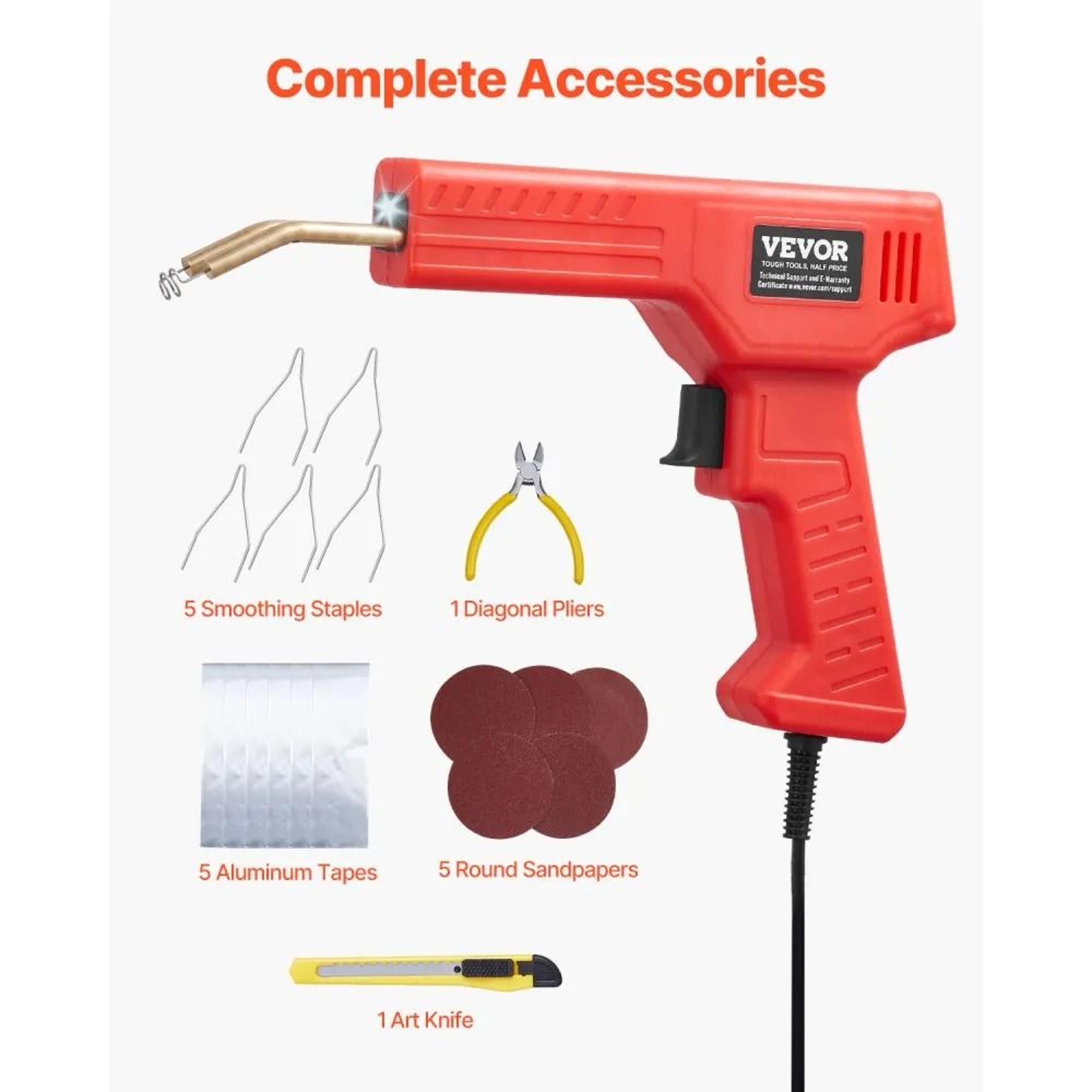 100W Plastic Welder Gun With 800 Hot Staples And LED Light For Plastic Repair 5