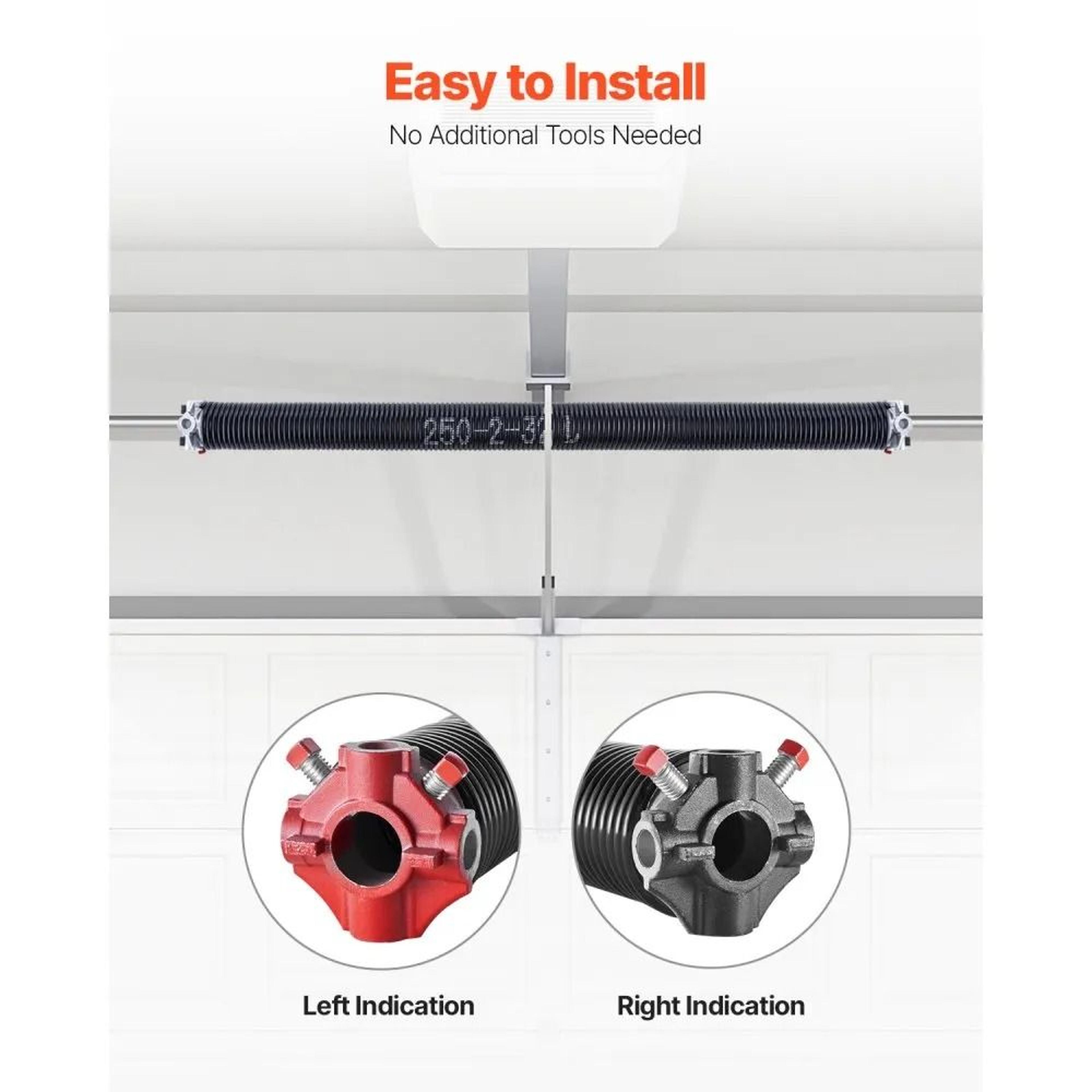 Garage Door Torsion Springs 025 X 2 X 32 Inch Pair With Winding Bars And Installation Accessories 3