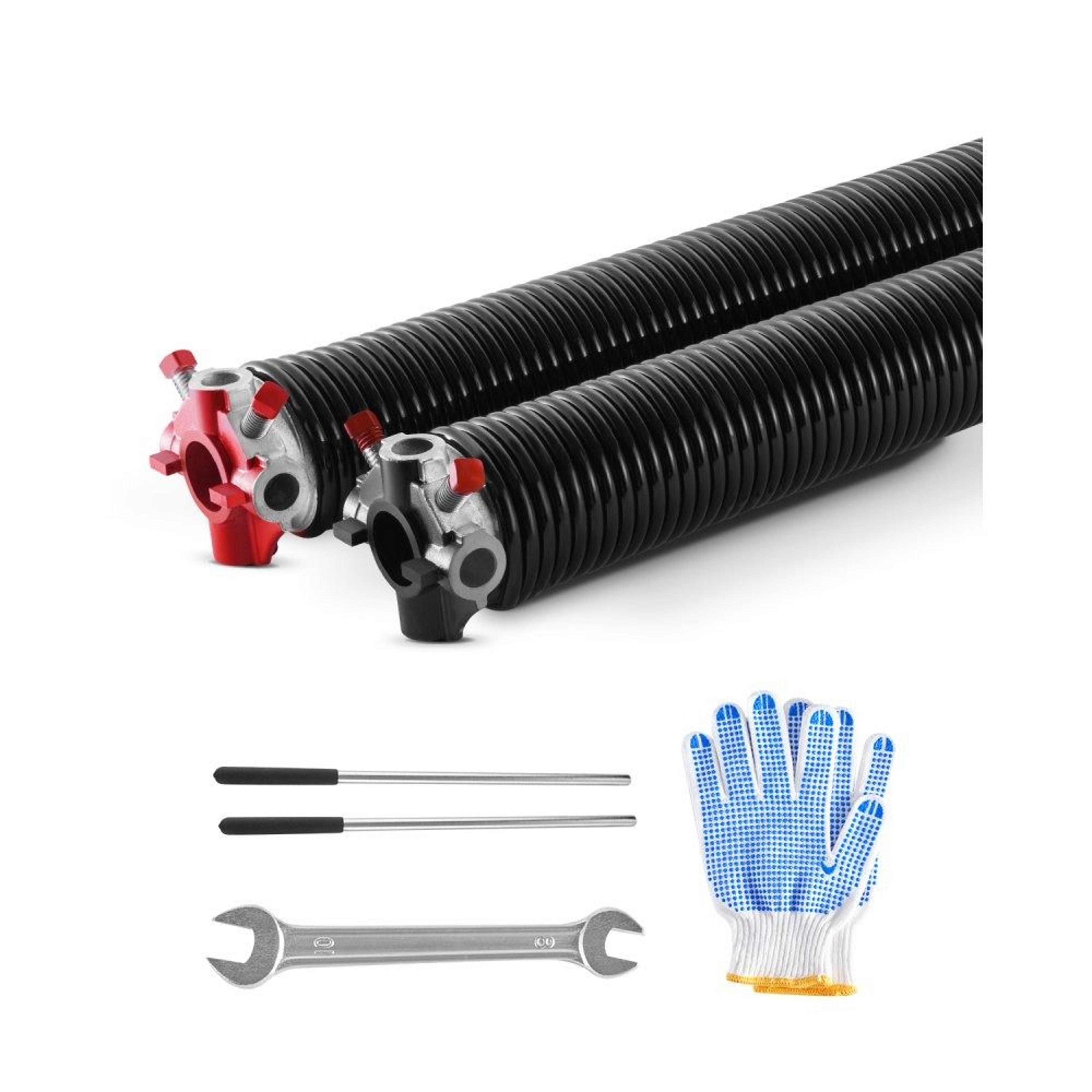 garage door torsion springs 0.25 x 2 x 32 inch pair with winding bars and installation accessories