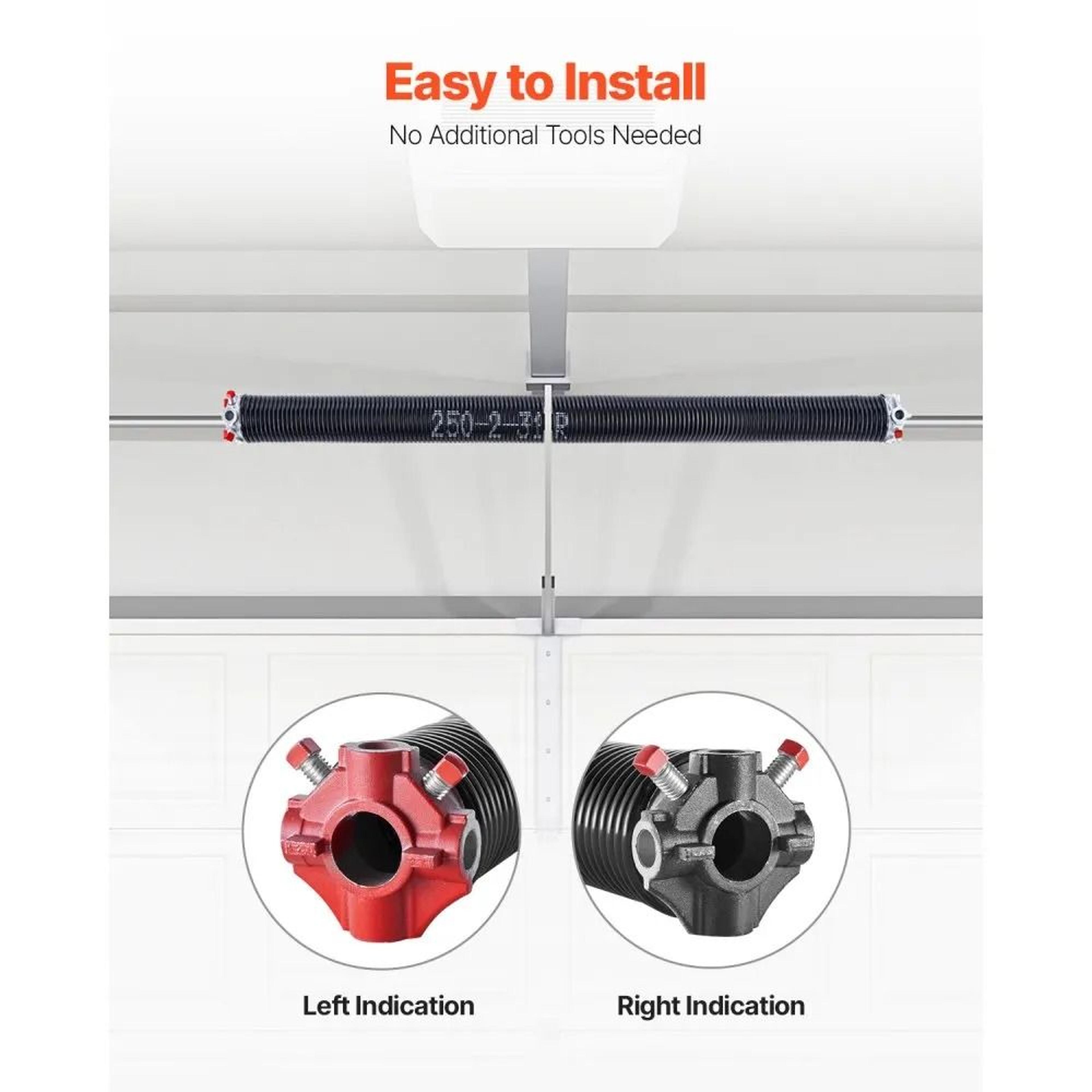 Garage Door Torsion Springs Pair 025 X 2 X 31 Inch With Winding Bars And Installation Accessories 1