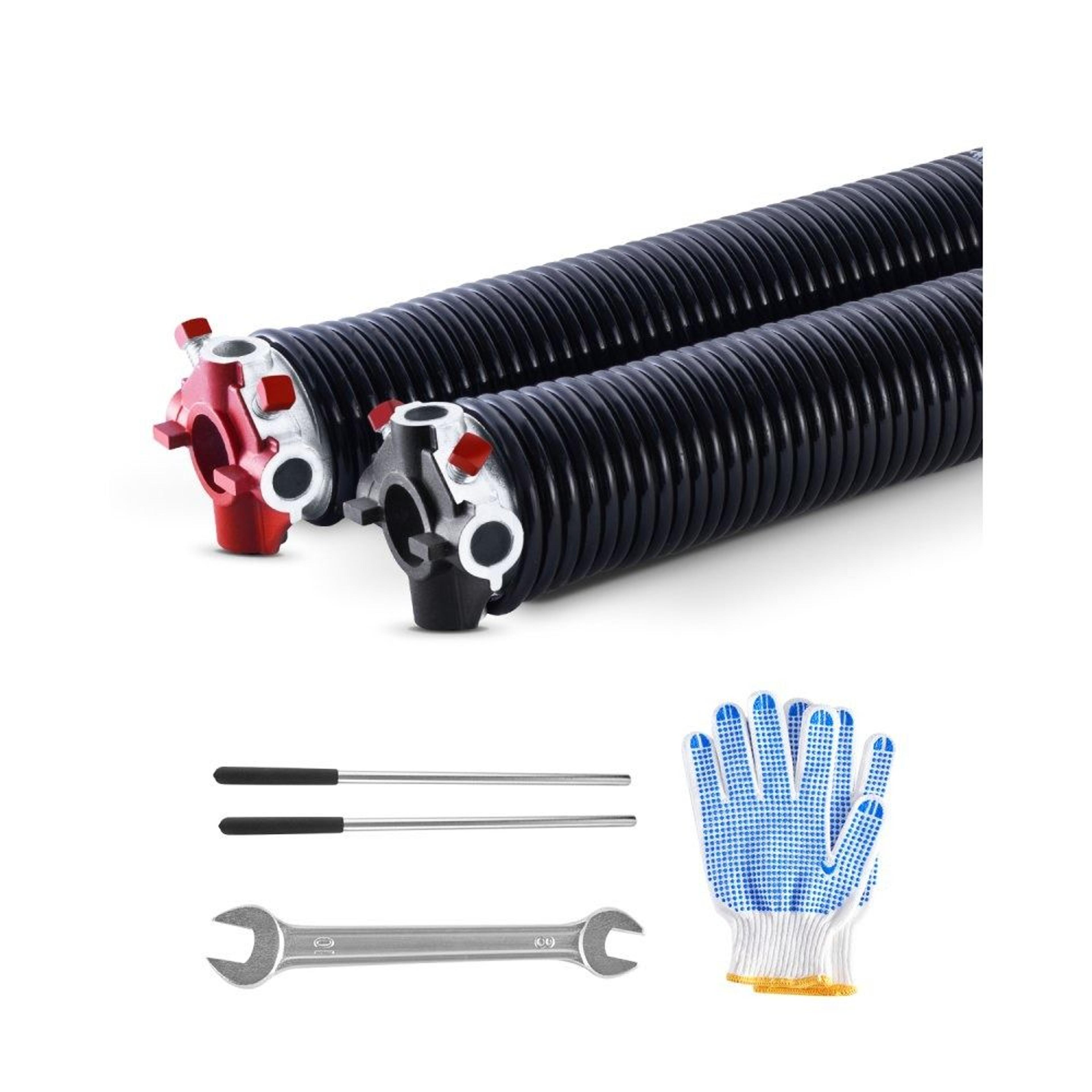 garage door torsion springs pair 0.25 x 2 x 31 inch with winding bars and installation accessories