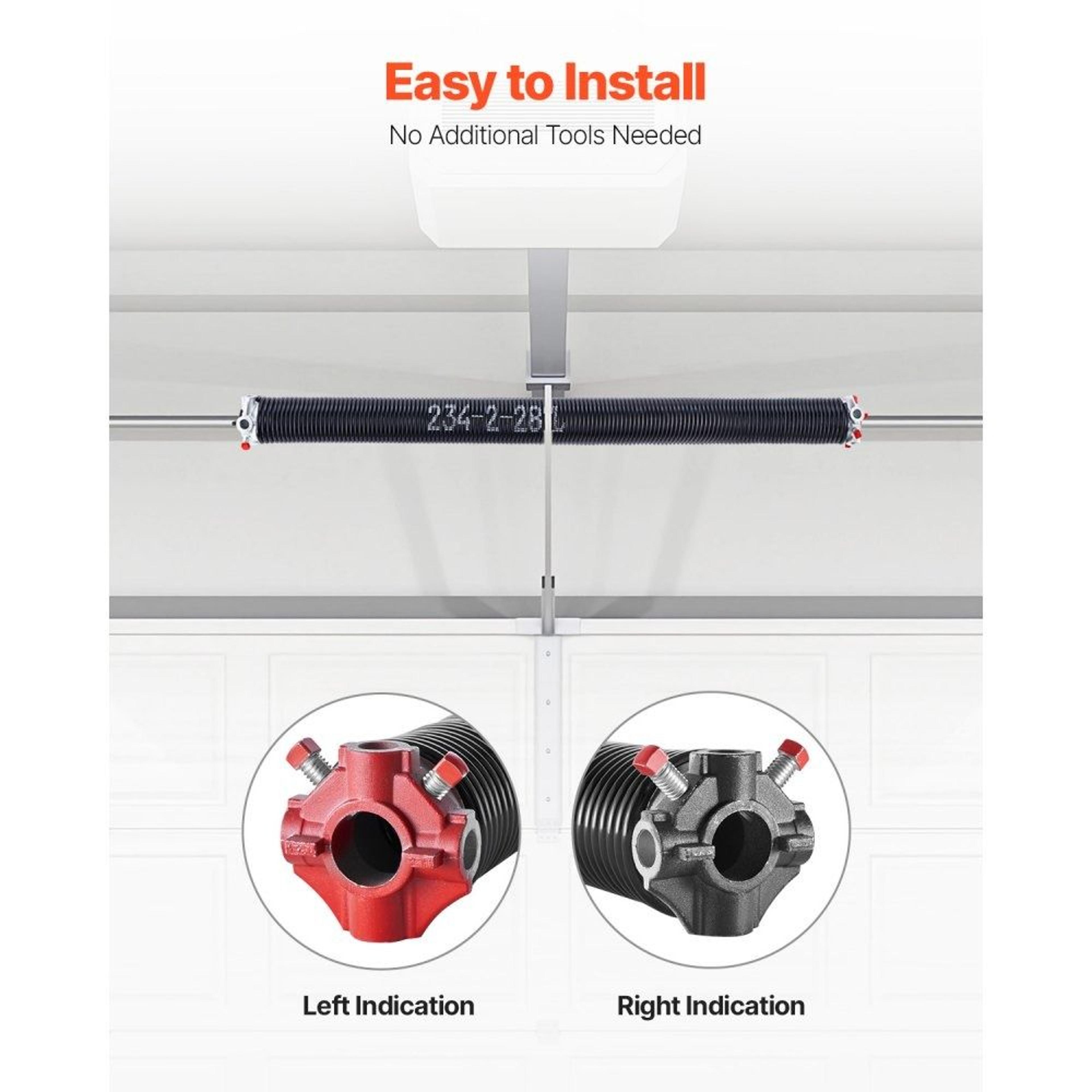 Garage Door Torsion Springs 0234 X 2 X 28 Inch Pair With Winding Bars And Tools 3