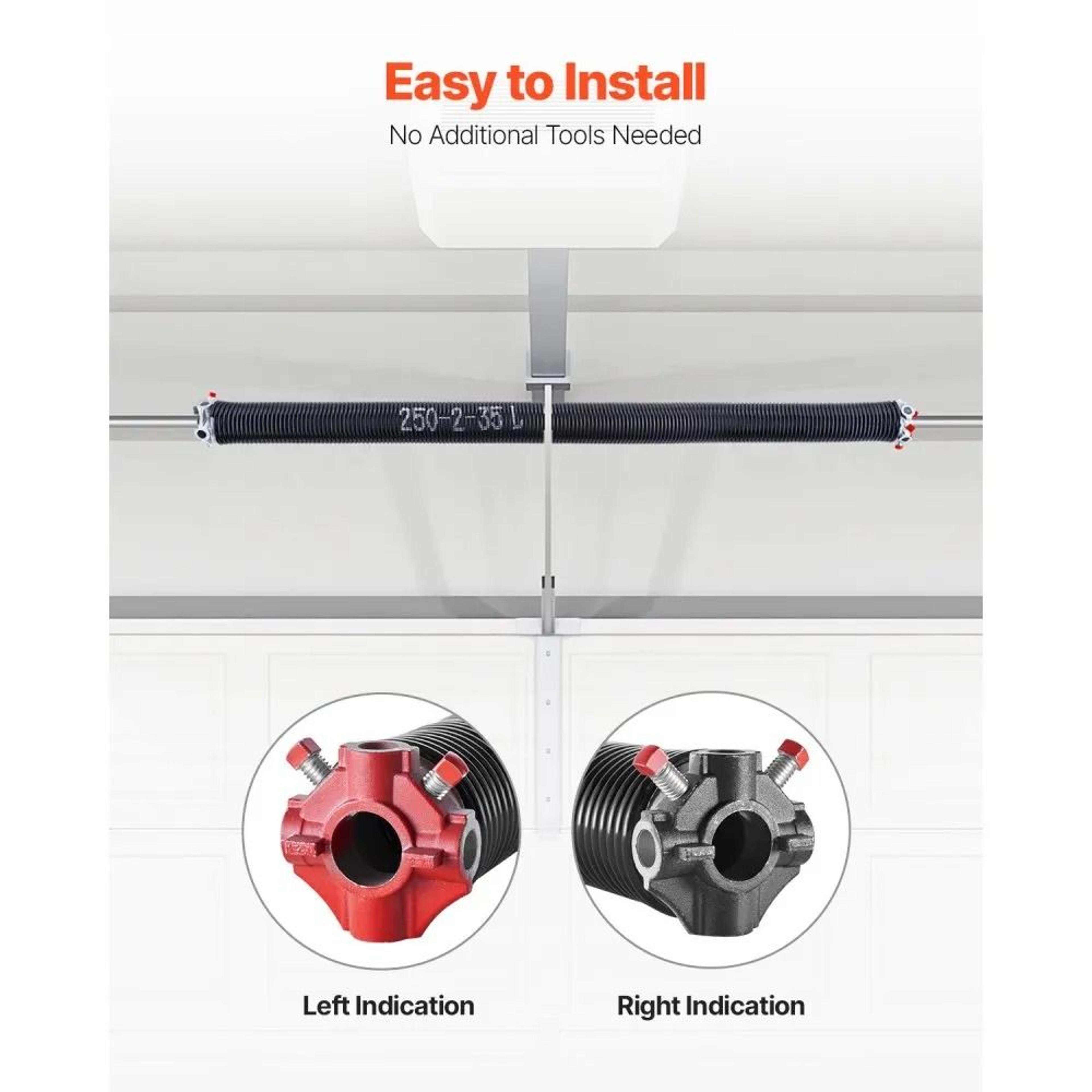 Garage Door Torsion Springs Pair 0250 X 2 X 35 Inch With 16000 Cycle Life 3