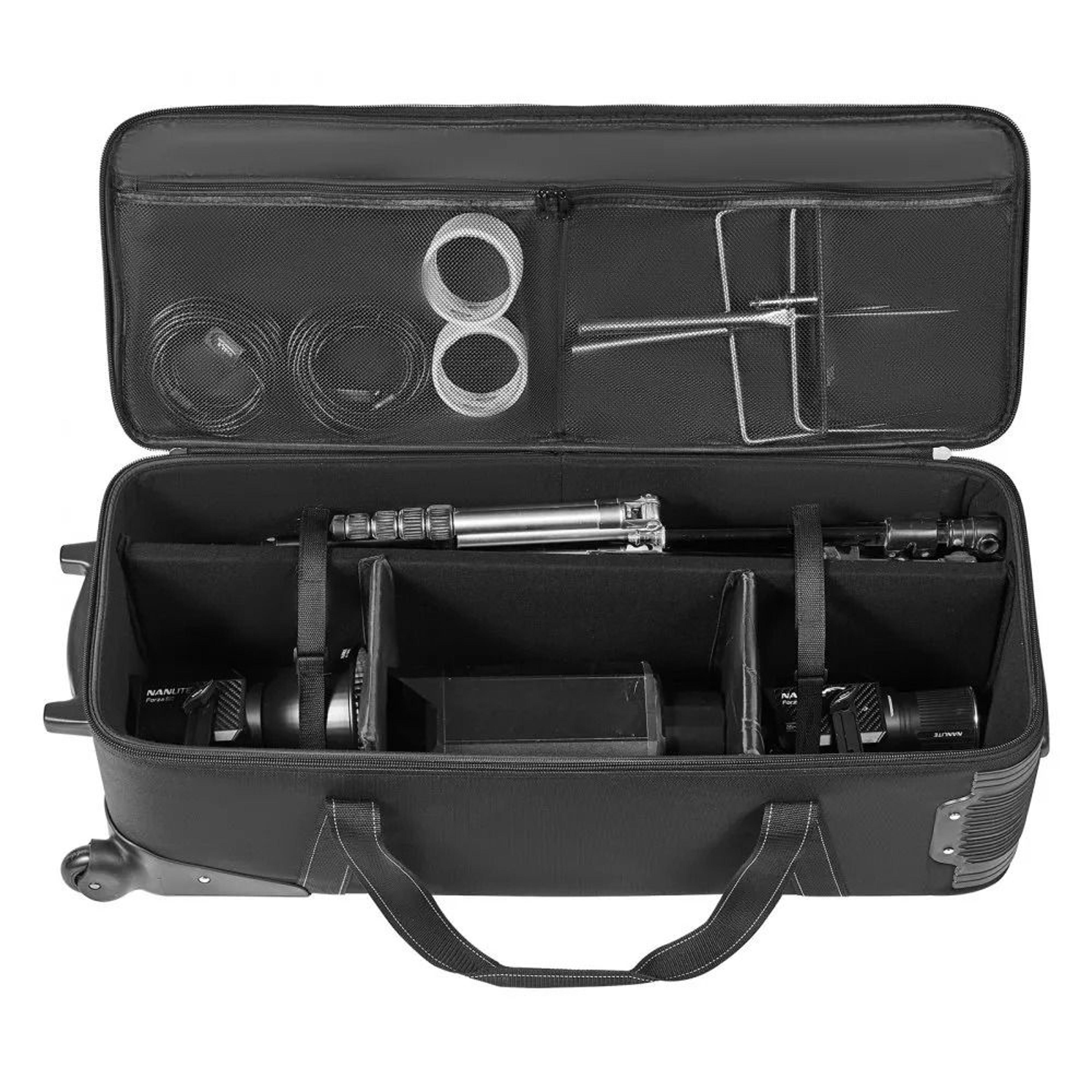 Rolling Camera Bag With Wheels And Padded Dividers For Studio Equipment 7
