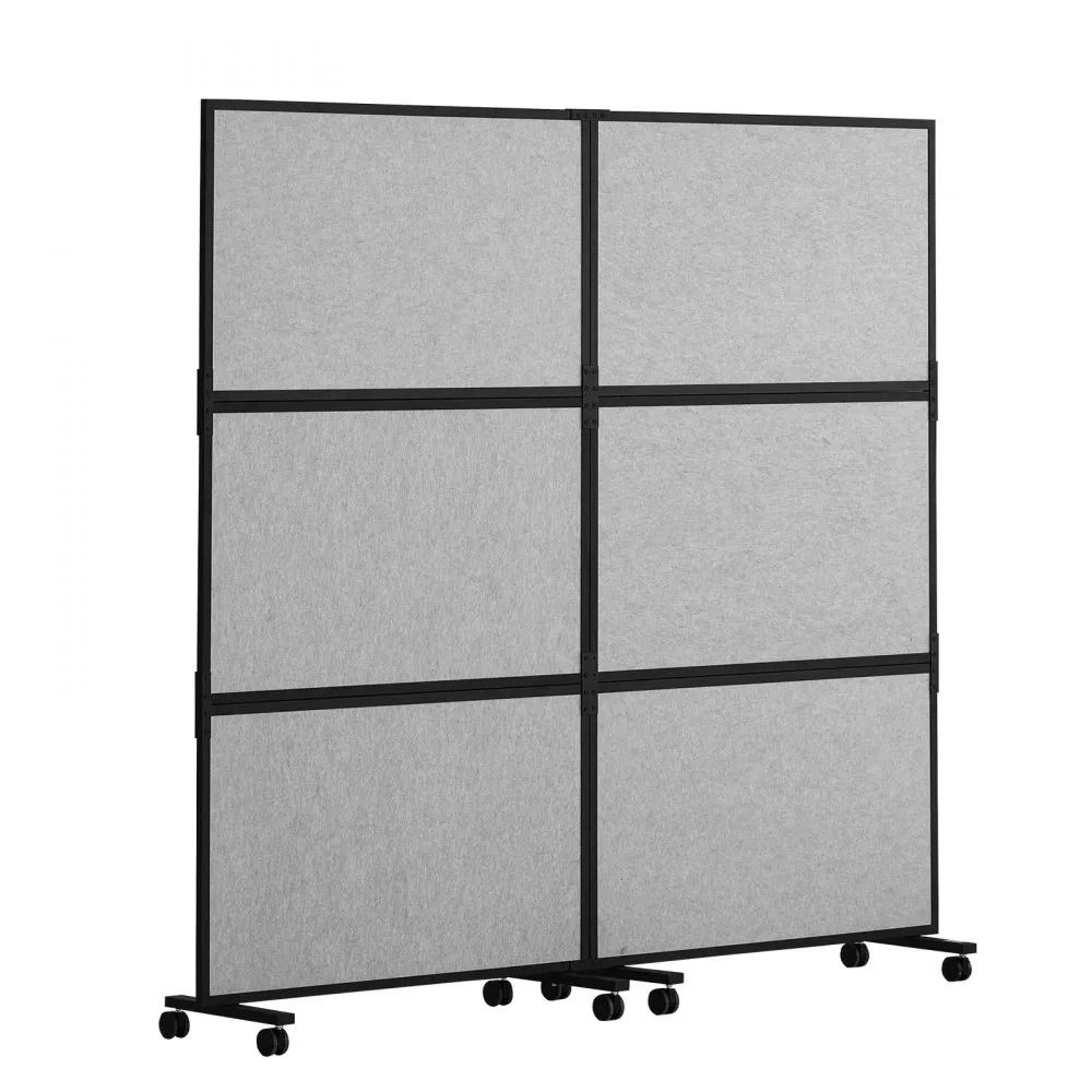 2 panel office divider freestanding acoustic privacy partition in light gray