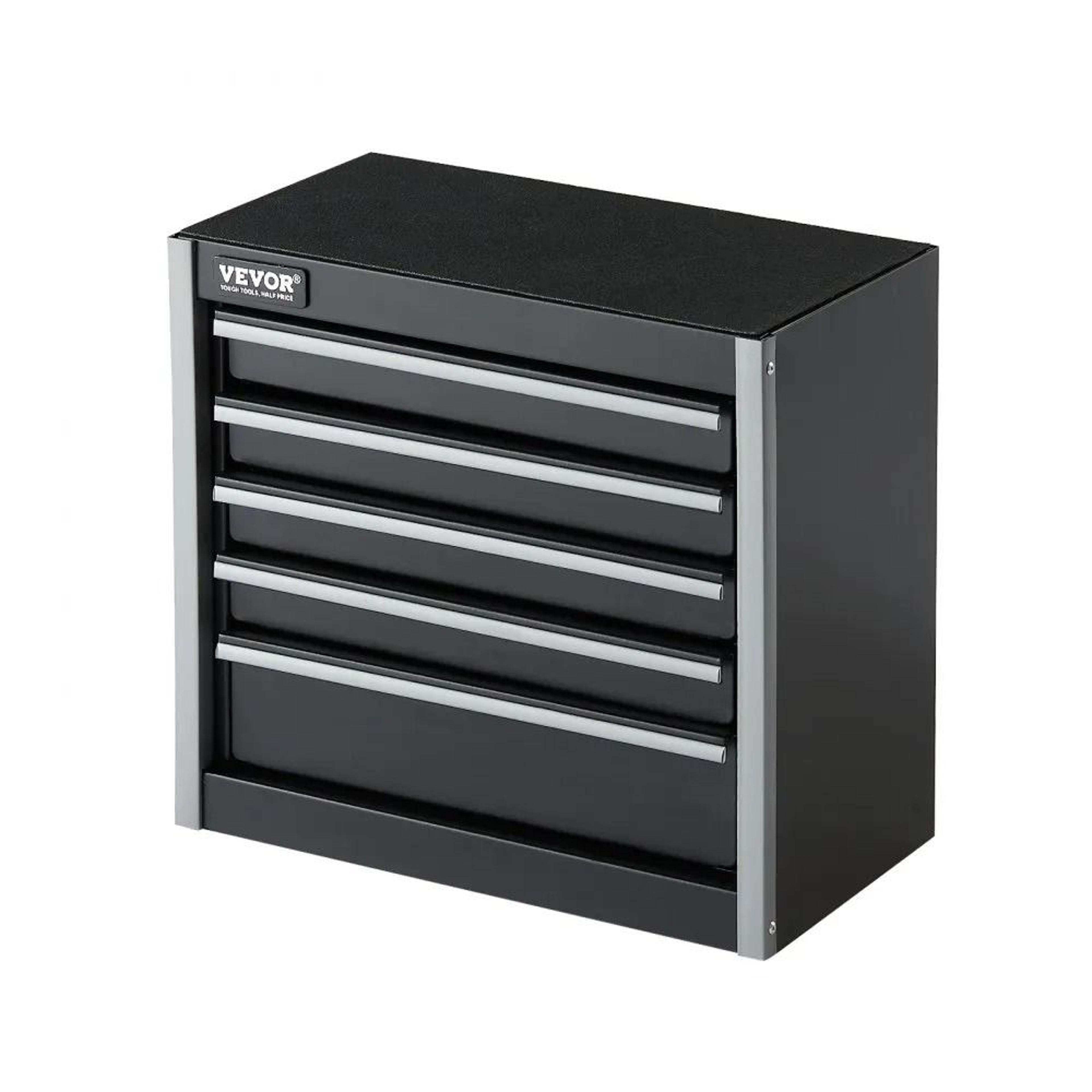 Mini Metal Tool Box With 5 Drawers And Steel Construction  Black 8