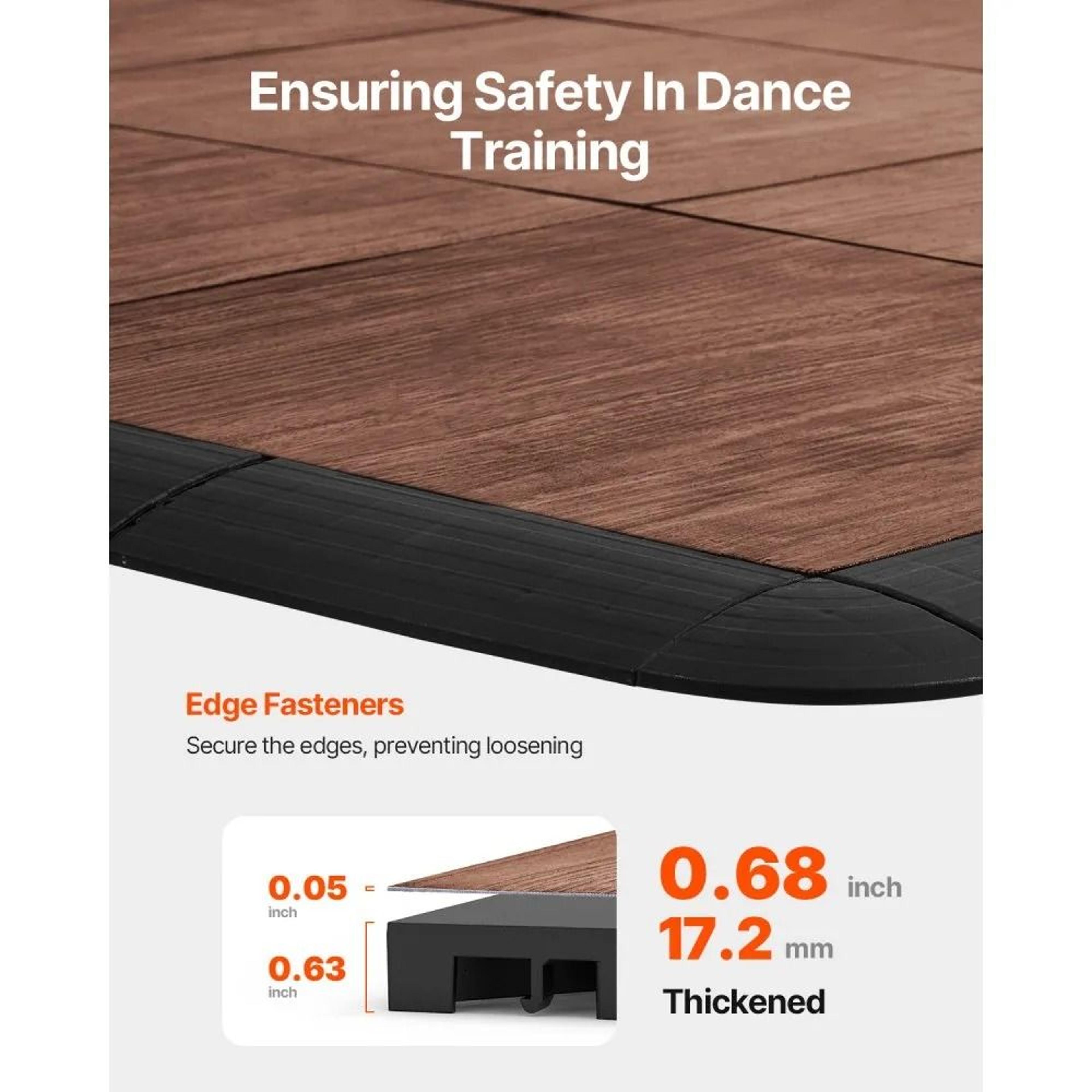 Interlocking Dance Floor Tiles 25Piece Portable Dance Practice Flooring With Oak Wood Grain 5