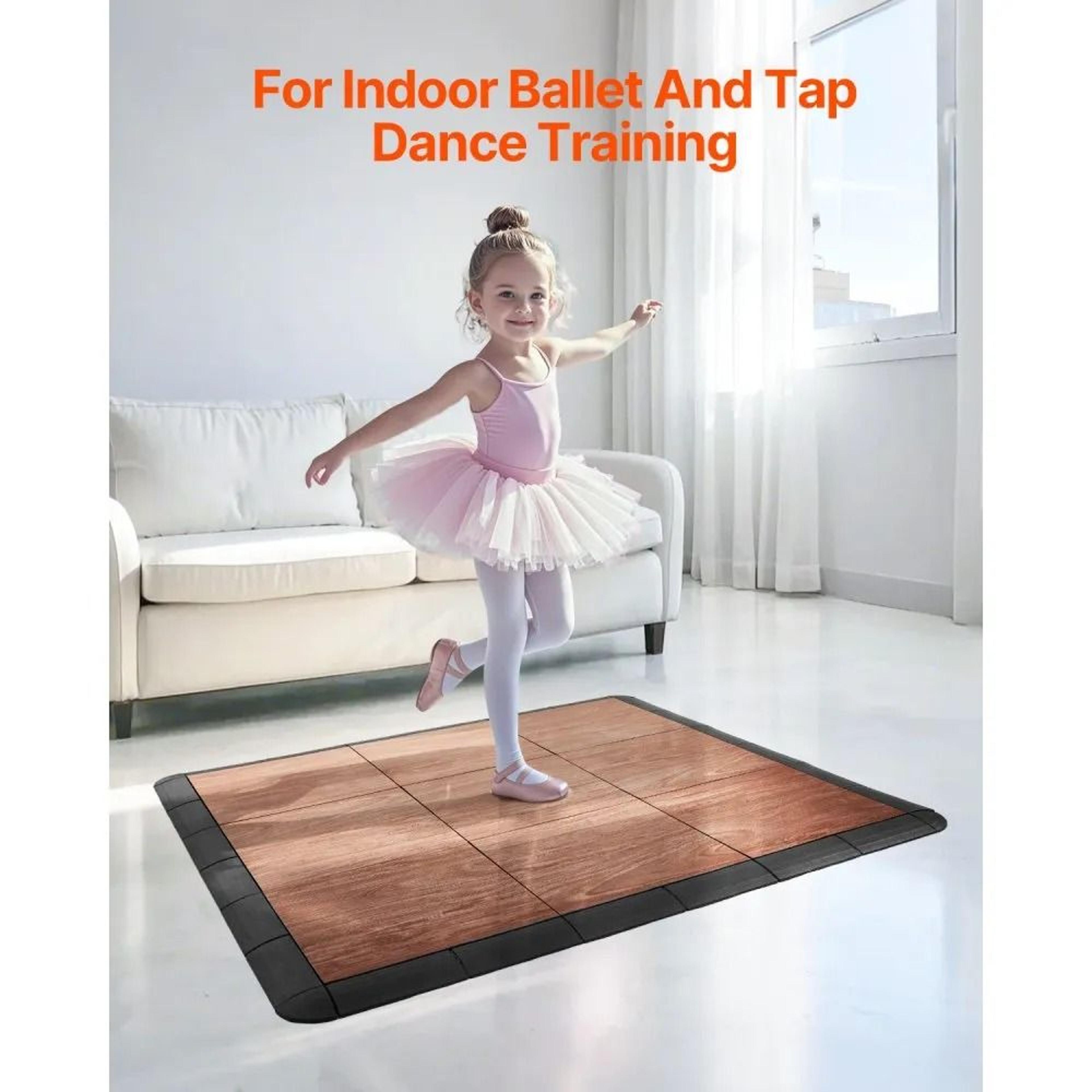 Interlocking Dance Floor Tiles 25Piece Portable Dance Practice Flooring With Oak Wood Grain 1